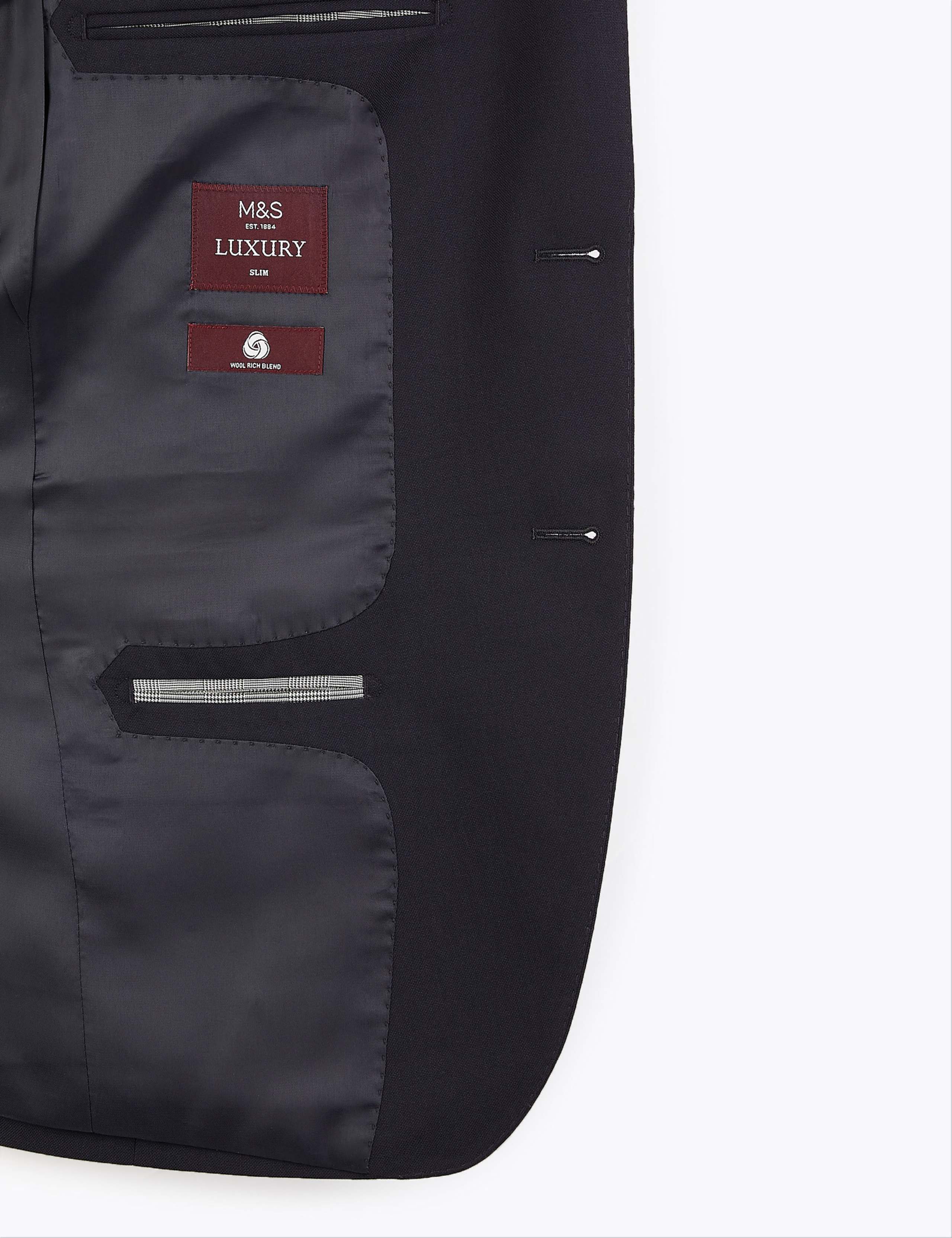 Big & Tall Navy Regular Fit Wool Suit 6 of 8
