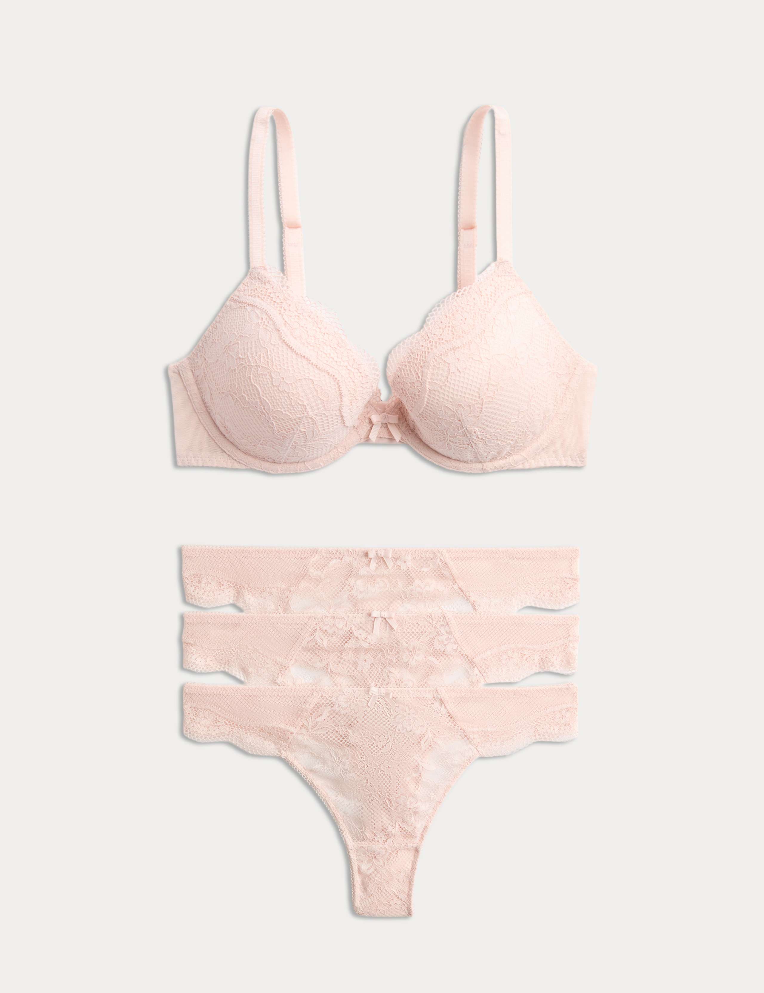 Jasmine Lace Wired Plunge Bra Set A-E 1 of 6
