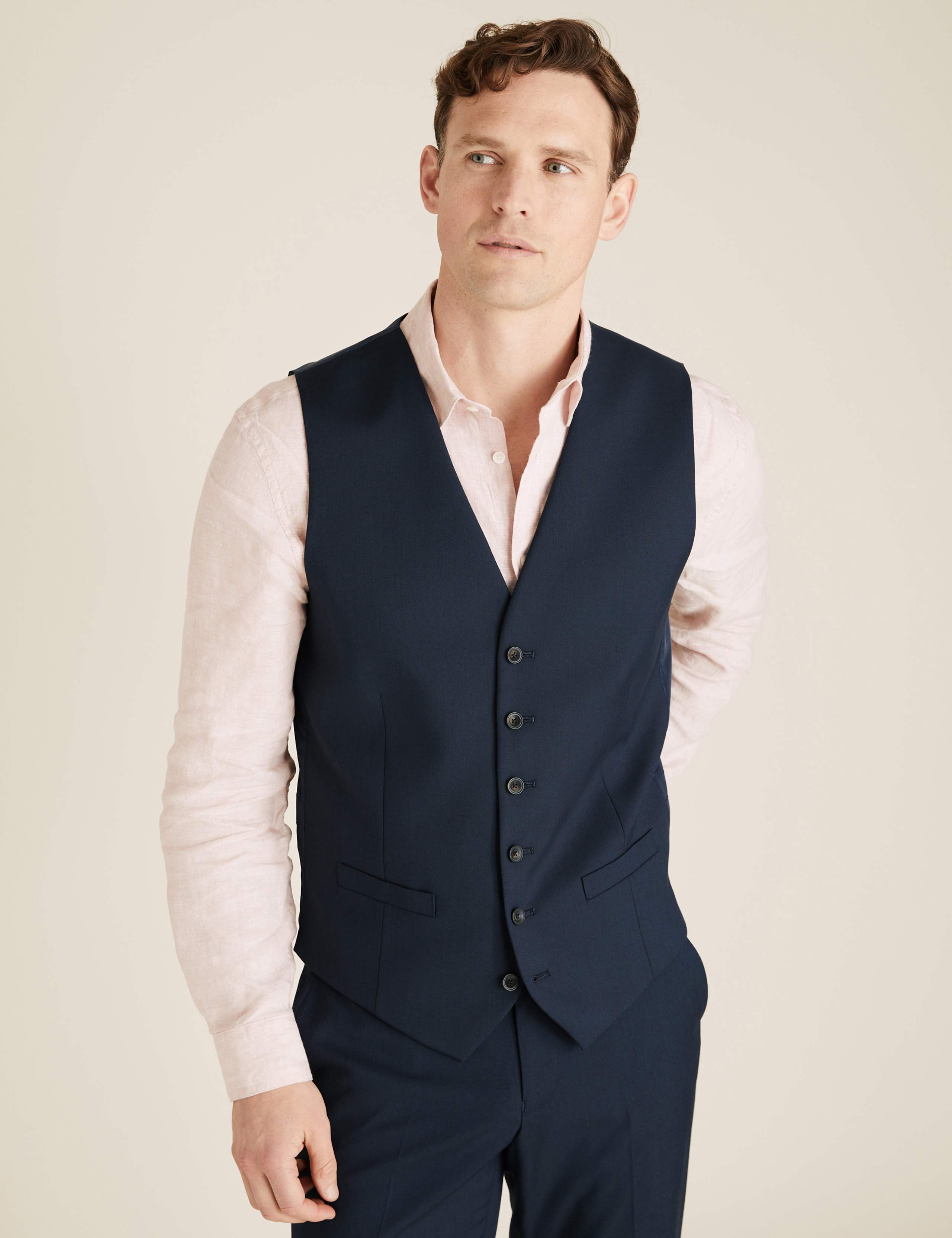 Tailored Fit 3 Piece Suit with Stretch 1 of 8