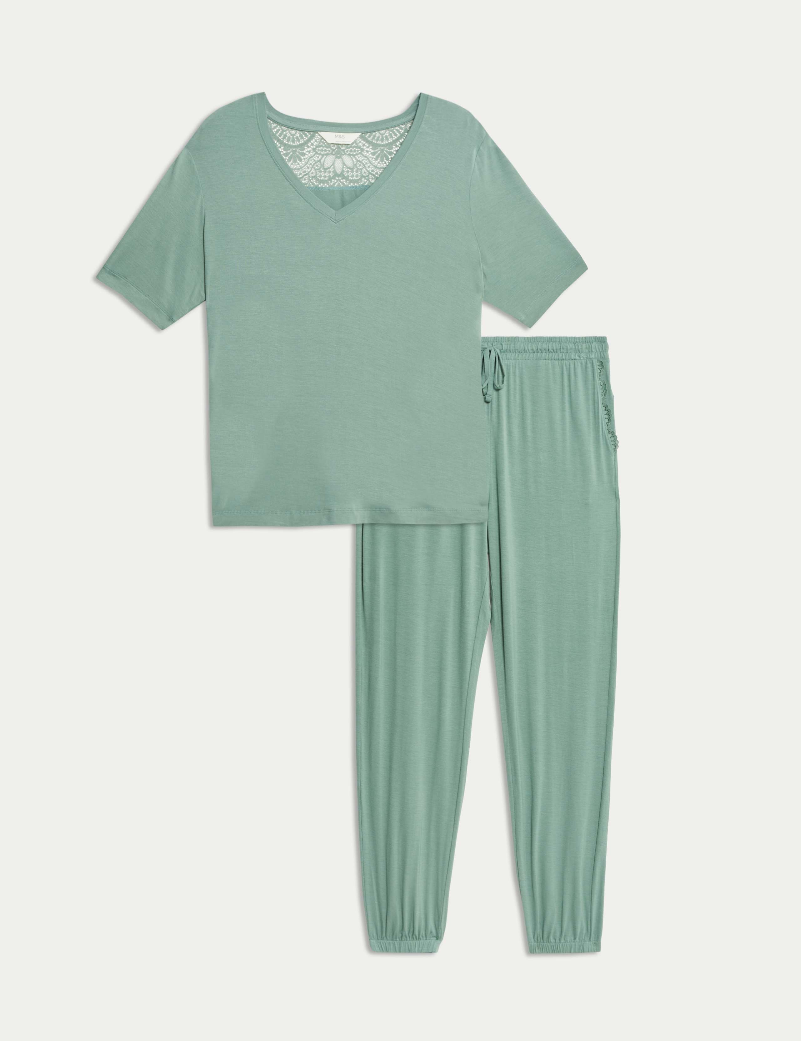 Lace Detail Pyjama Top Set 1 of 6