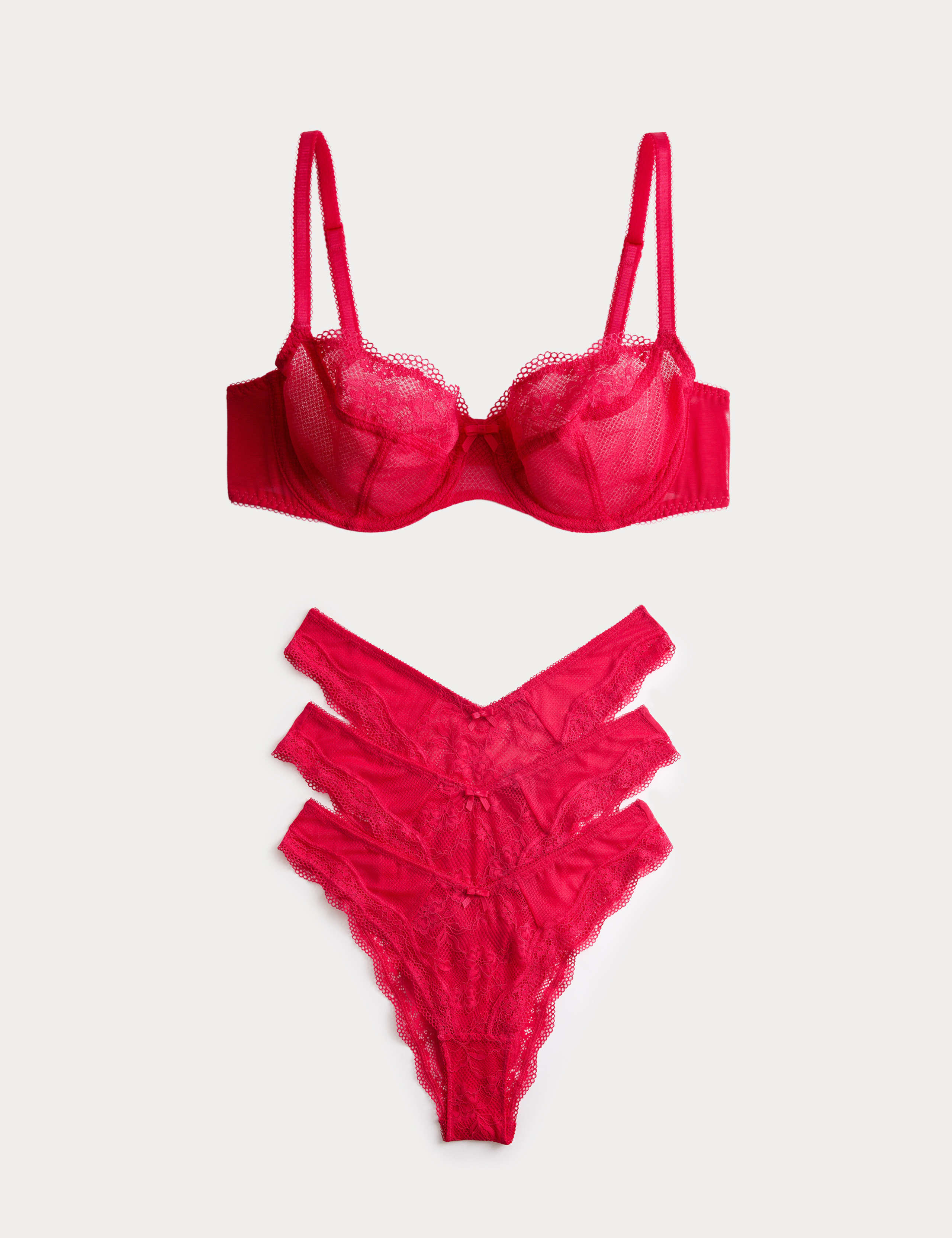 Jasmine Lace Wired Balcony Bra Set A-E 1 of 6