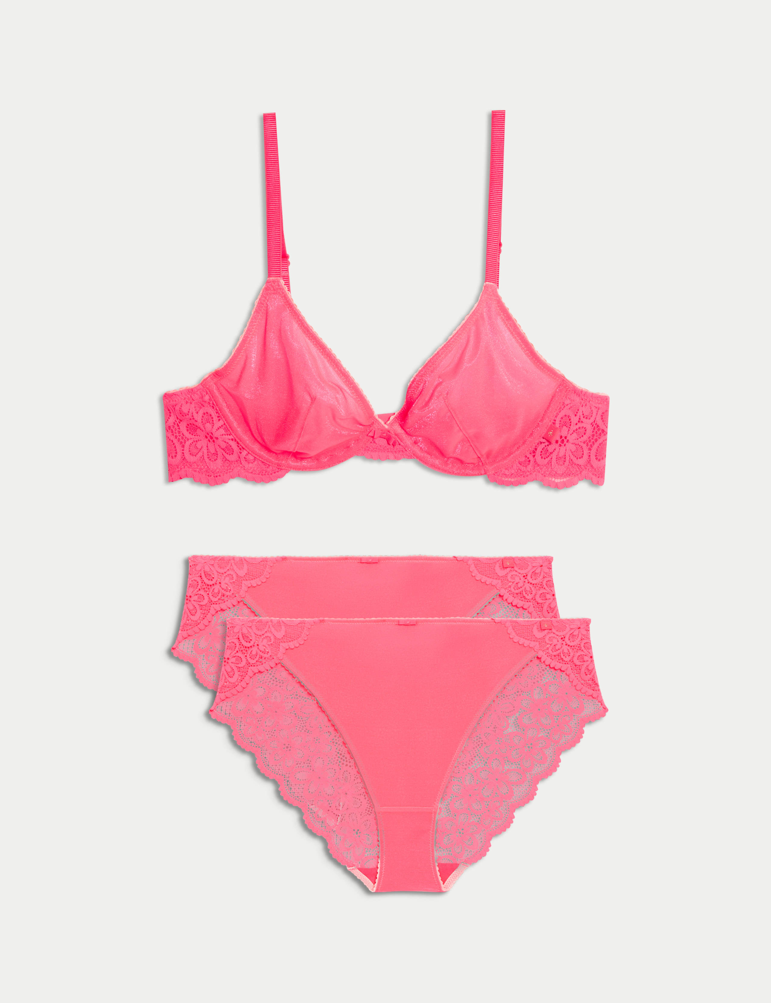 Hanna Glossie Wired Plunge Bra Set A-E 1 of 6