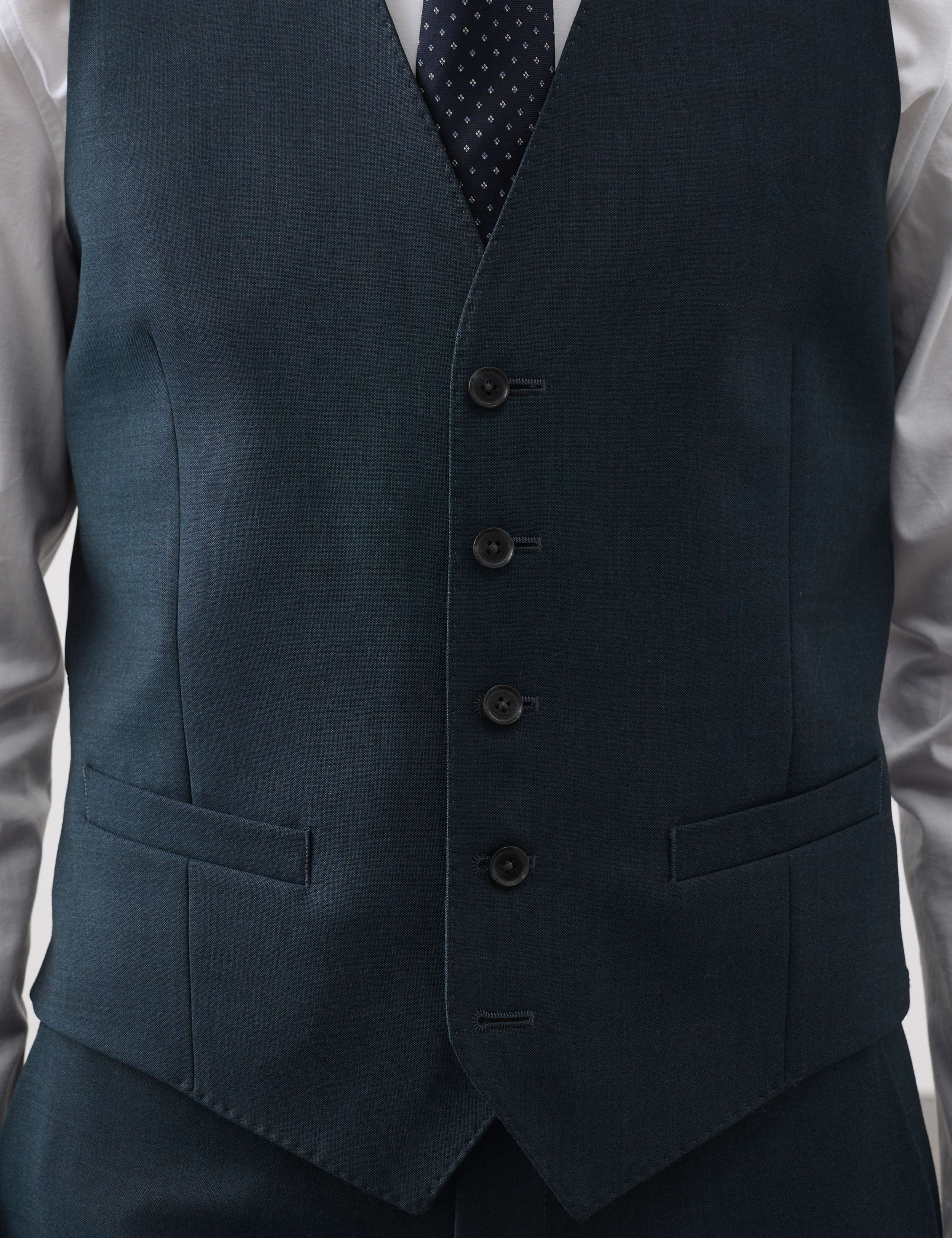 3 Piece Tailored Fit Wool Rich Suit 6 of 6