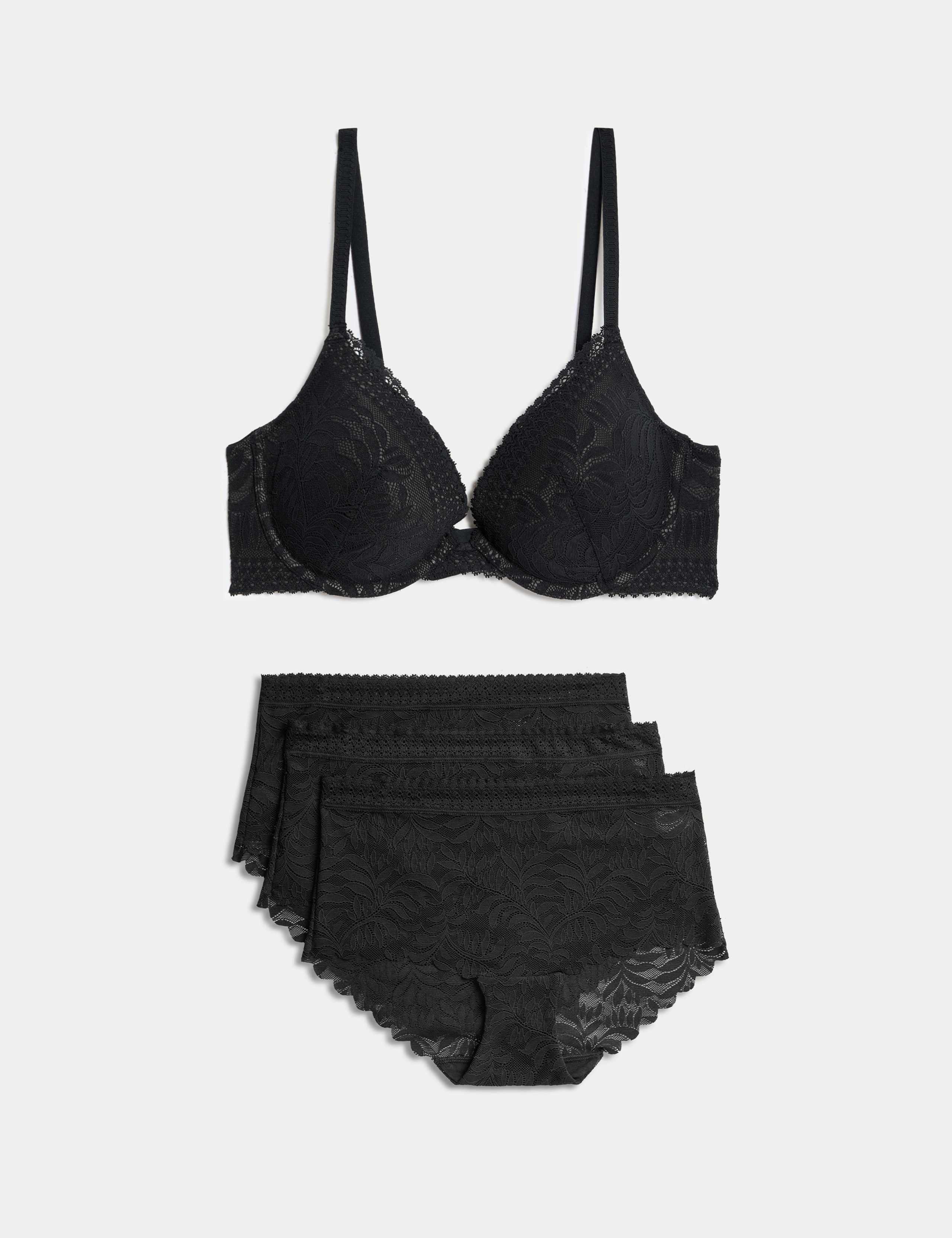 Flexifit™ Lace Wired Push-Up Bra Set A-E 1 of 6