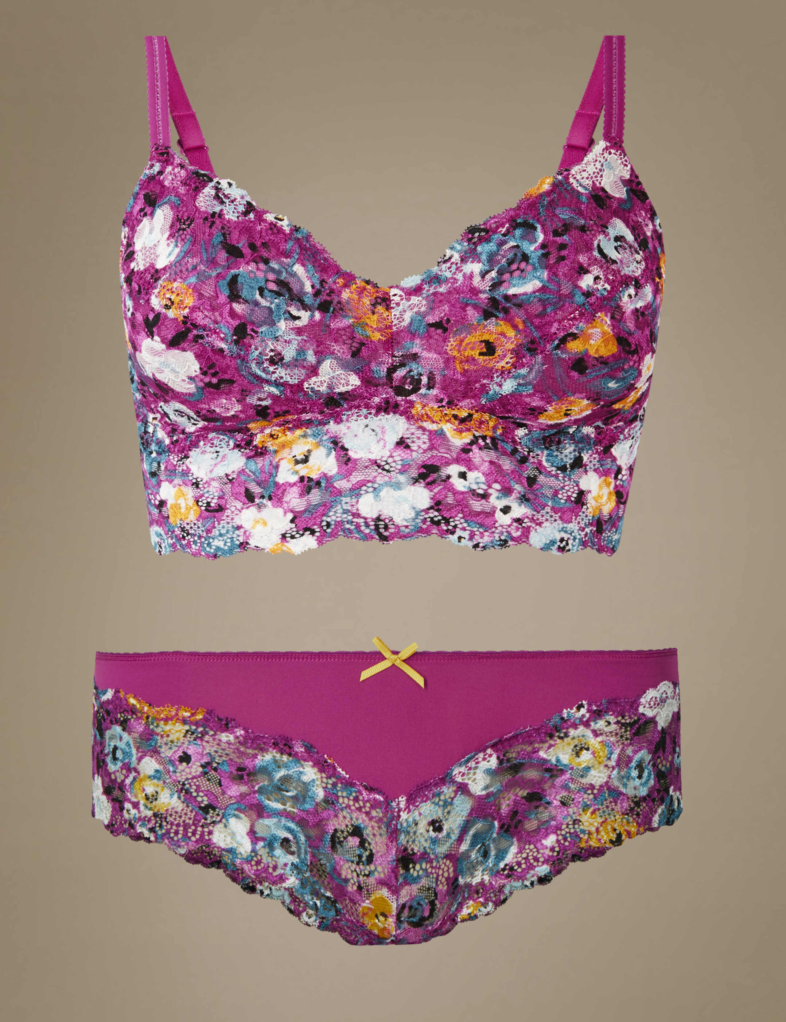 Floral Print Set with Non-Padded Bralet 1 of 6