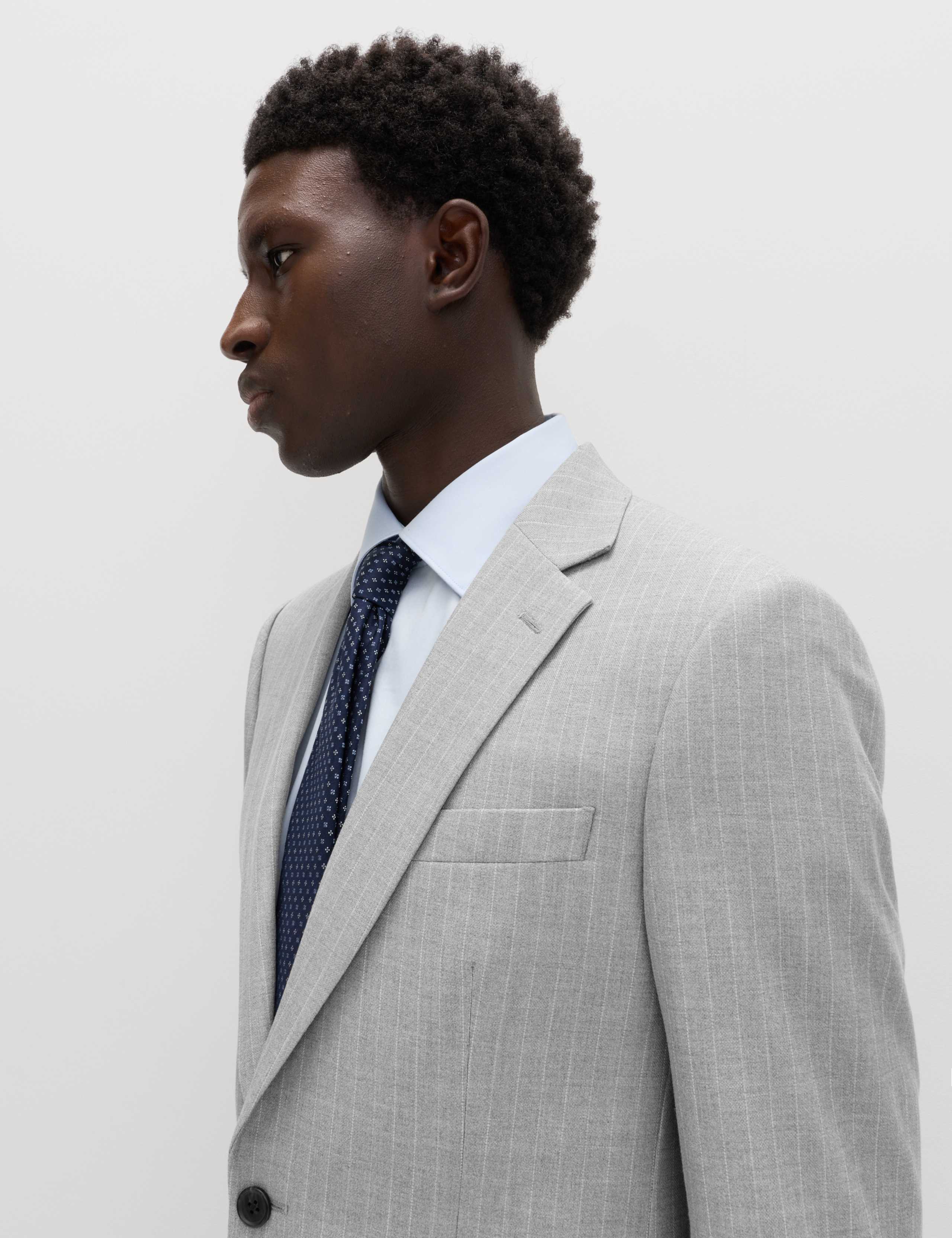 2 Piece Regular Fit Pinstripe Stretch Suit 1 of 6