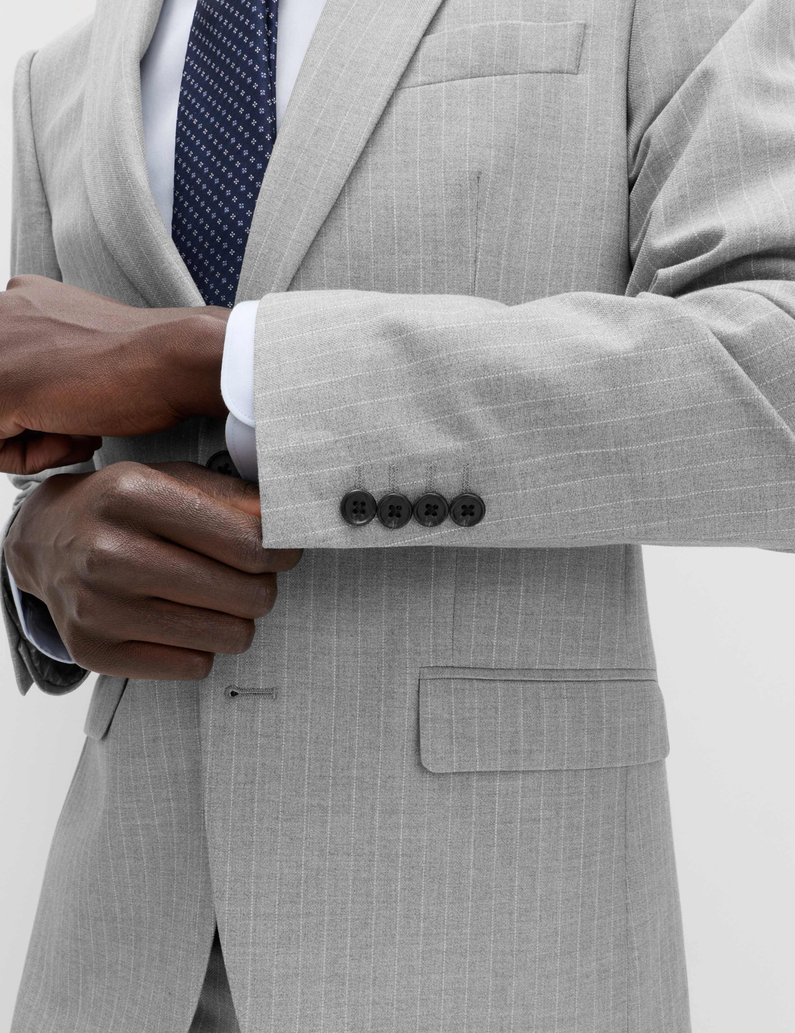 2 Piece Regular Fit Pinstripe Stretch Suit 6 of 6