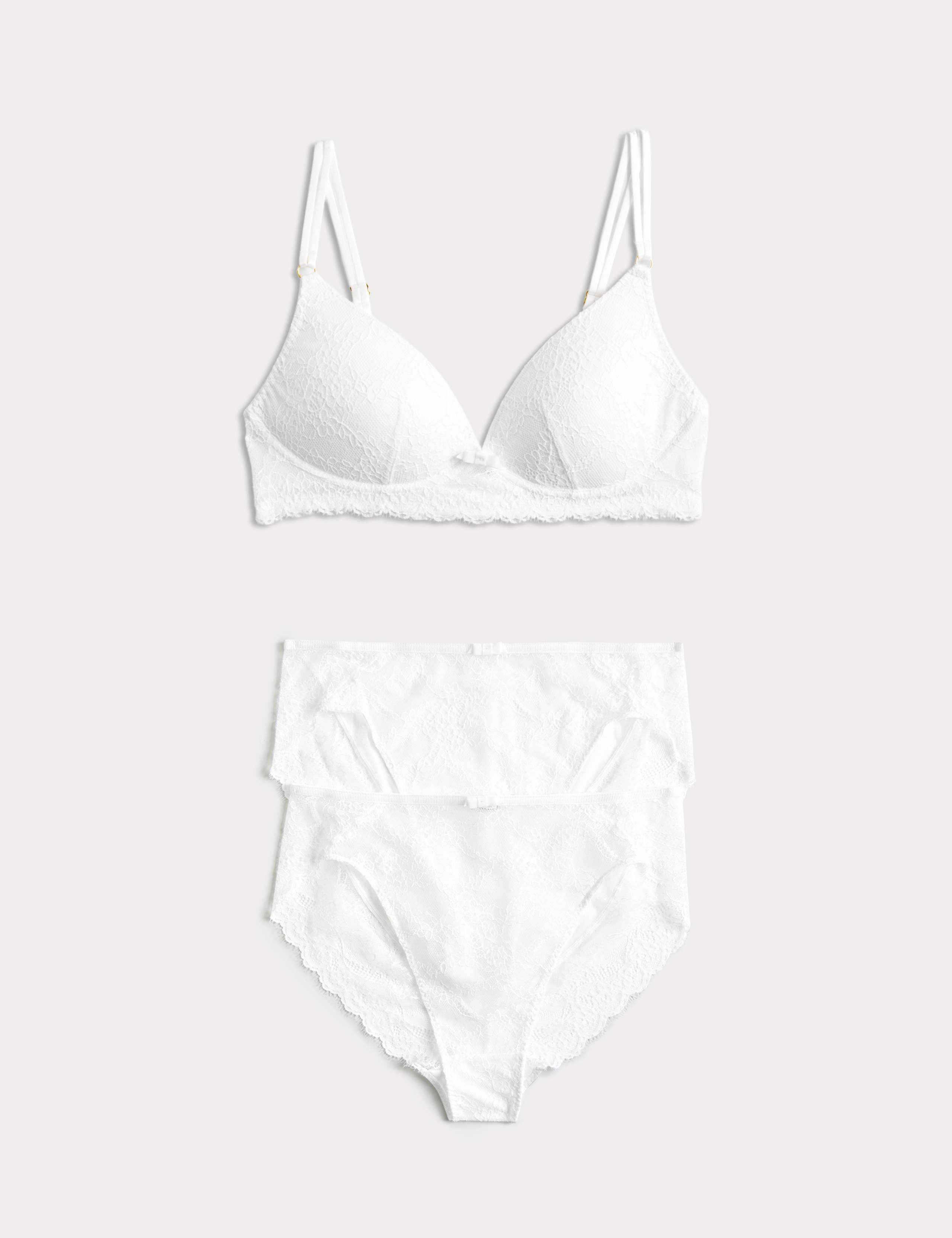 Ida Lace Non Wired Plunge Bra Set A-E 1 of 6