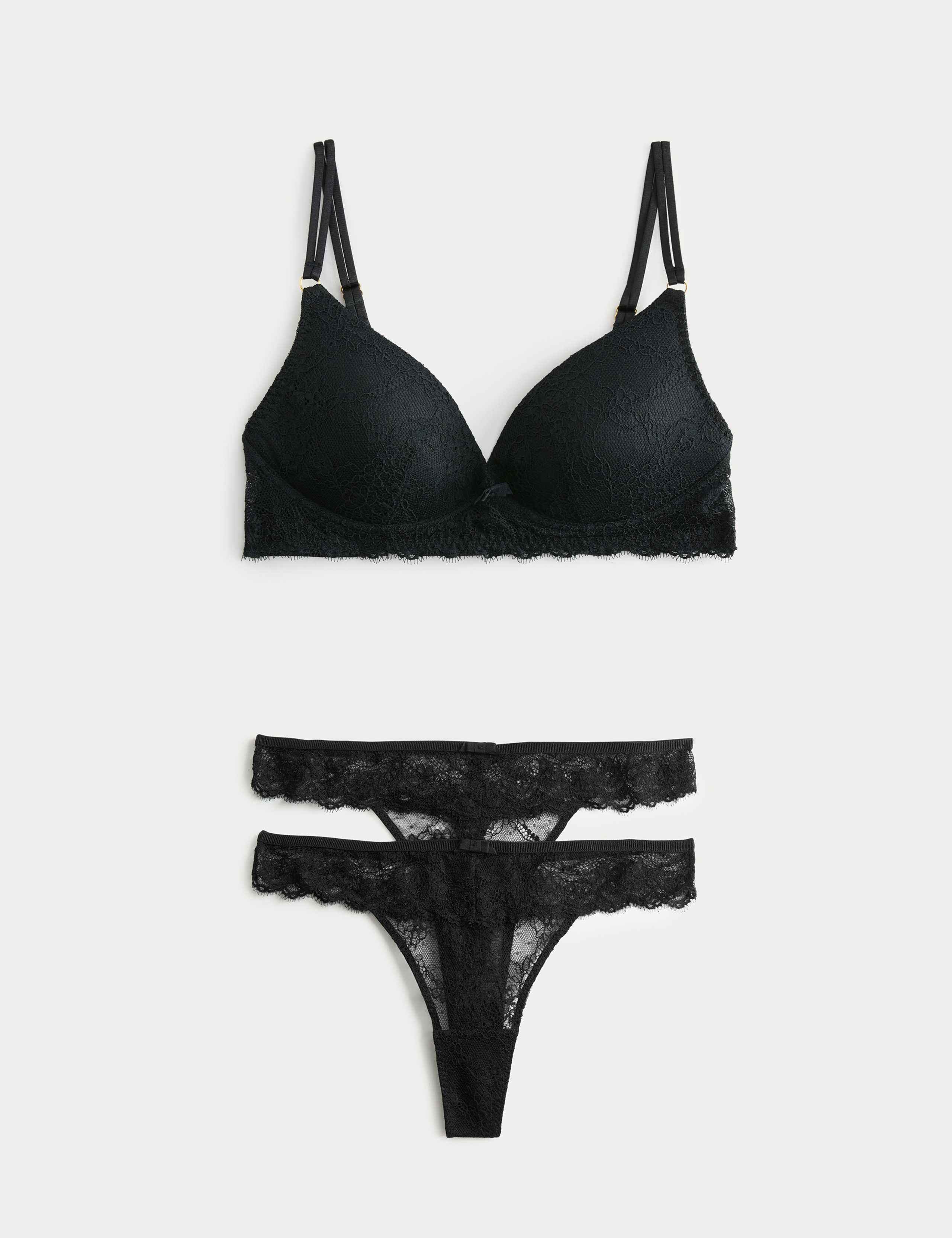 Ida Lace Non Wired Plunge Bra Set A-E 1 of 6