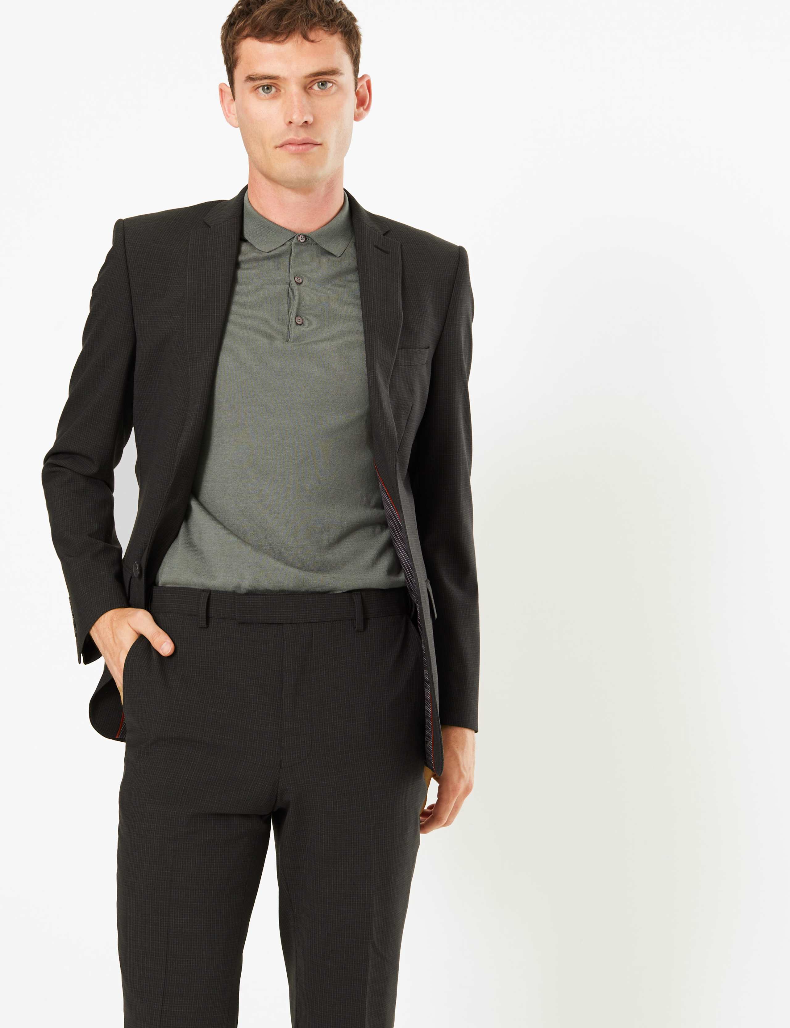 The Ultimate Grey Slim Fit Checked Suit 1 of 8