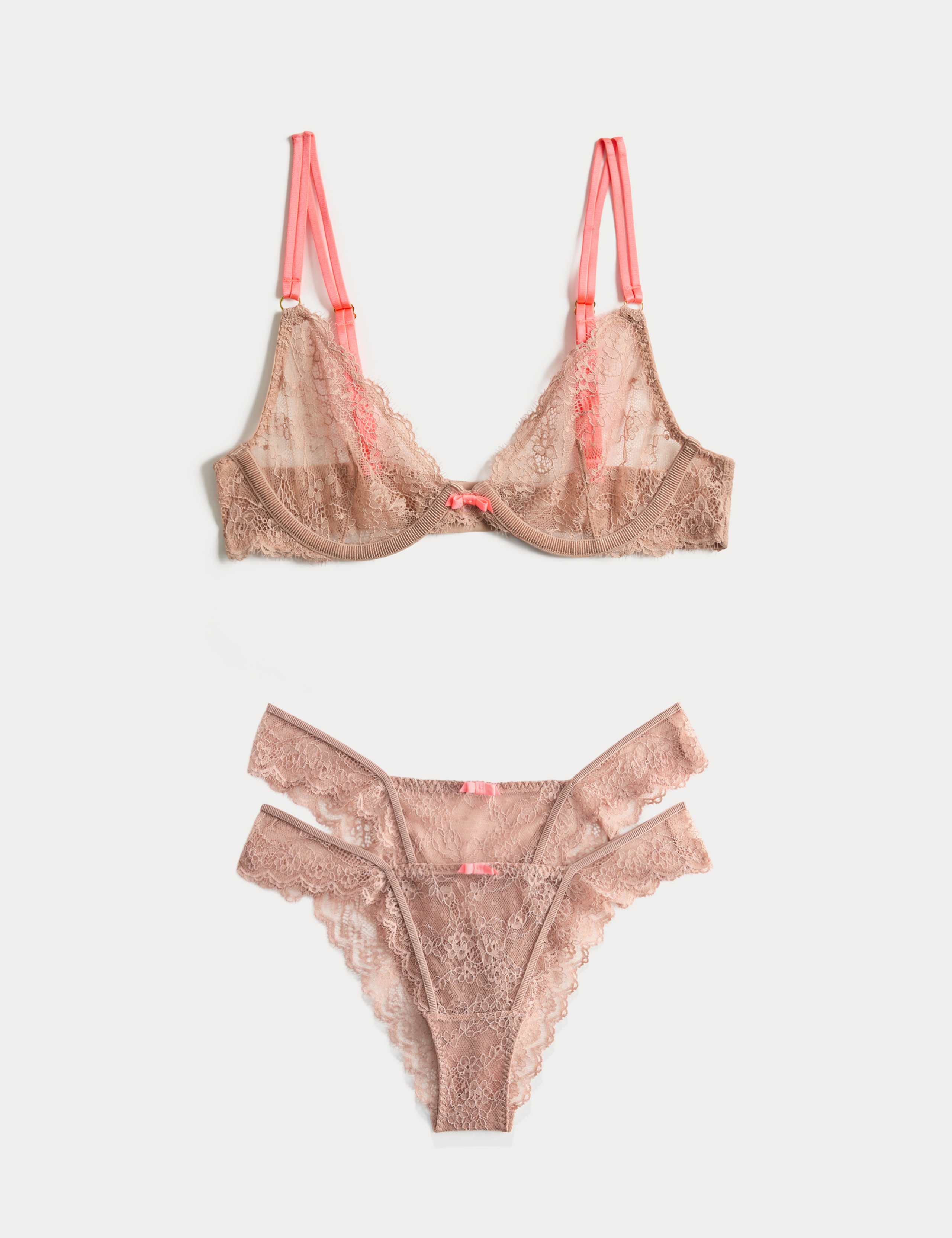 Ida Lace Wired Plunge Bra Set A-E 1 of 6