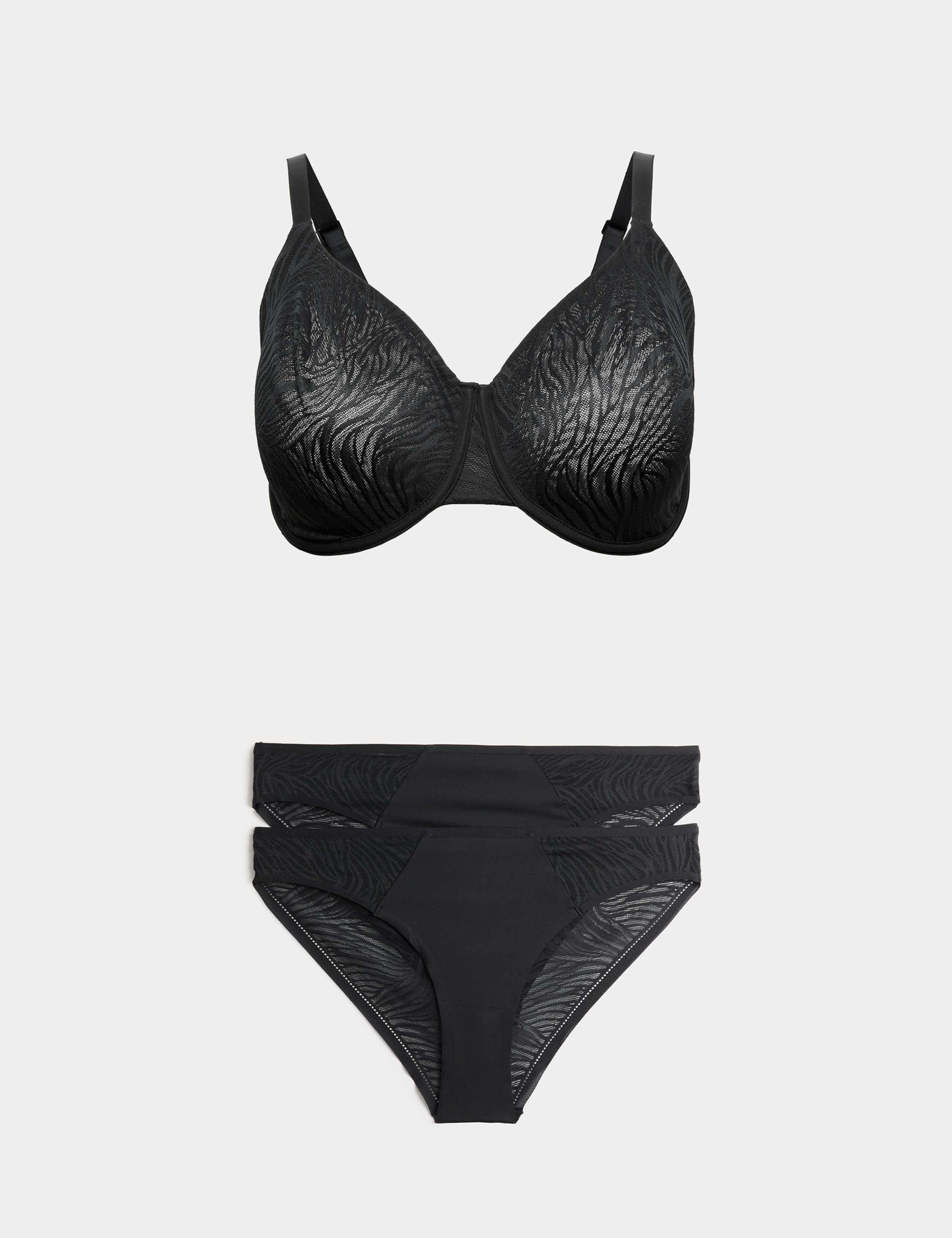 Body Lace Wired Minimiser Bra Set C-H 1 of 6