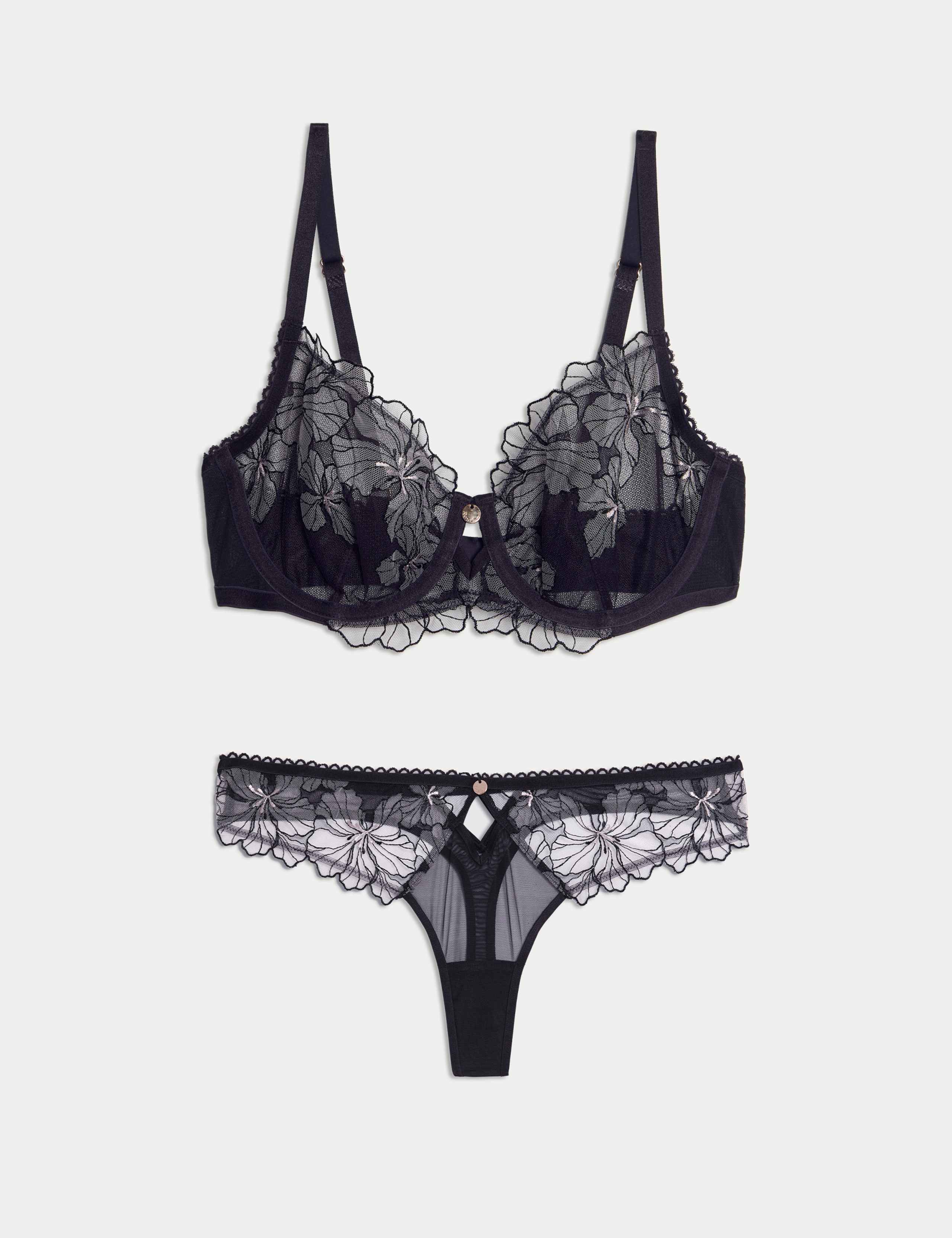 Passion Flower Wired Balcony Bra Set A-E 1 of 6