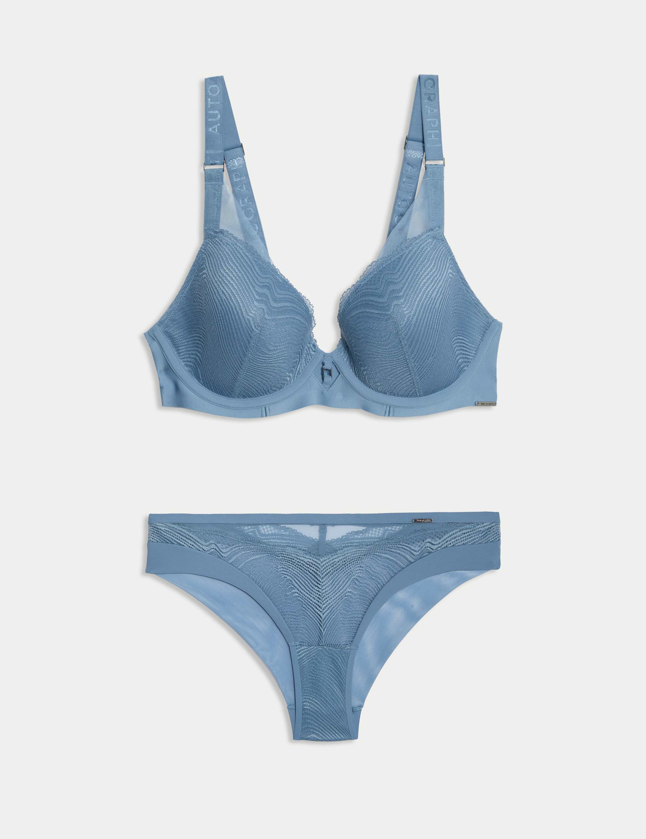 Kyoto Lace Wired Plunge Bra Set A-E 1 of 6