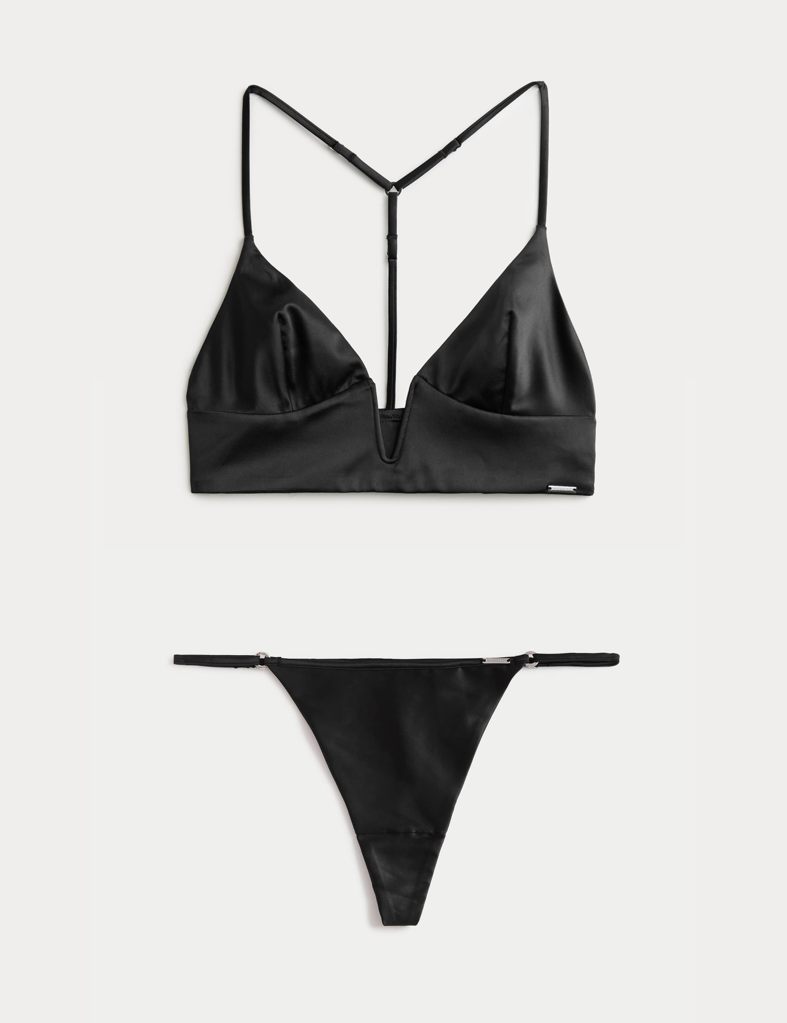 Black Label Satin Bralette Set 1 of 6