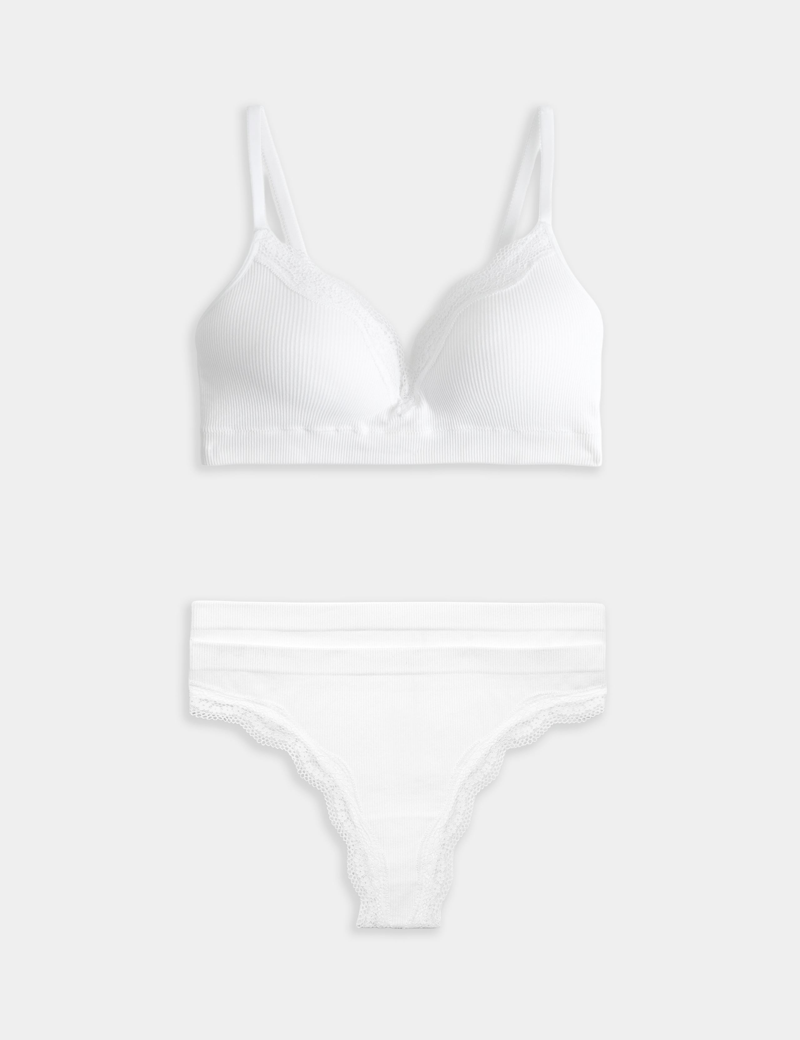 Jasmine Lace Seamfree Non Wired Plunge Bra Set A-E 1 of 6