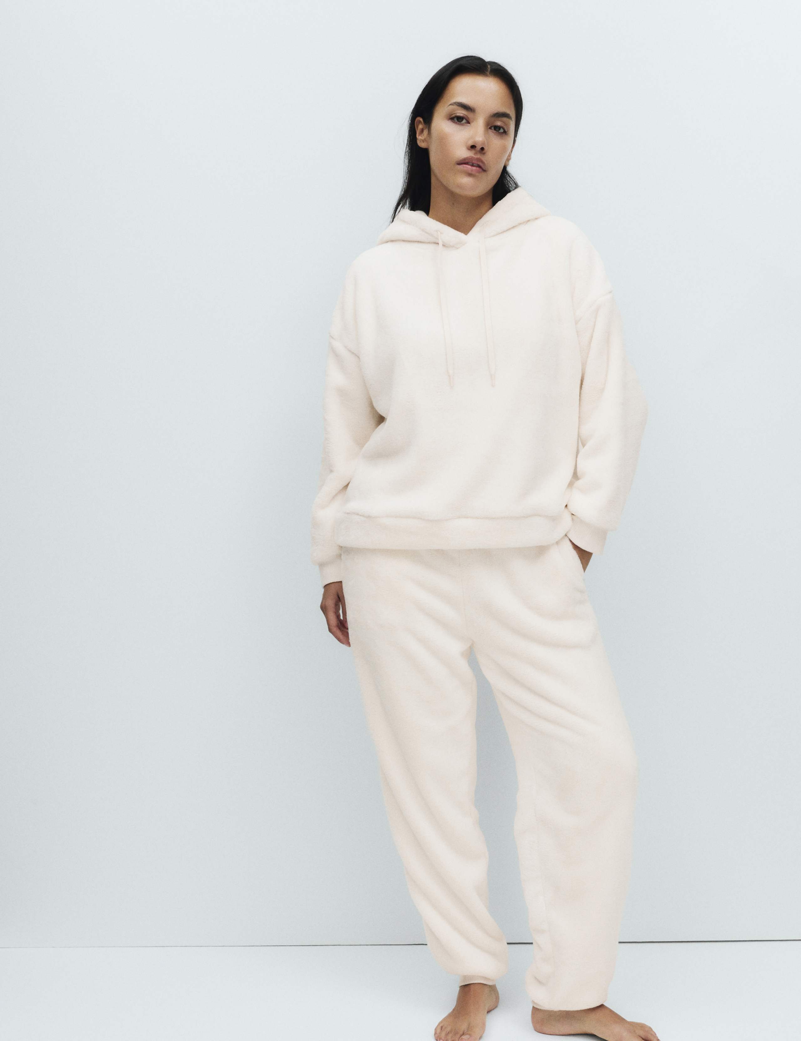 Fur Fleece Lounge Hoodie Set 2 of 6