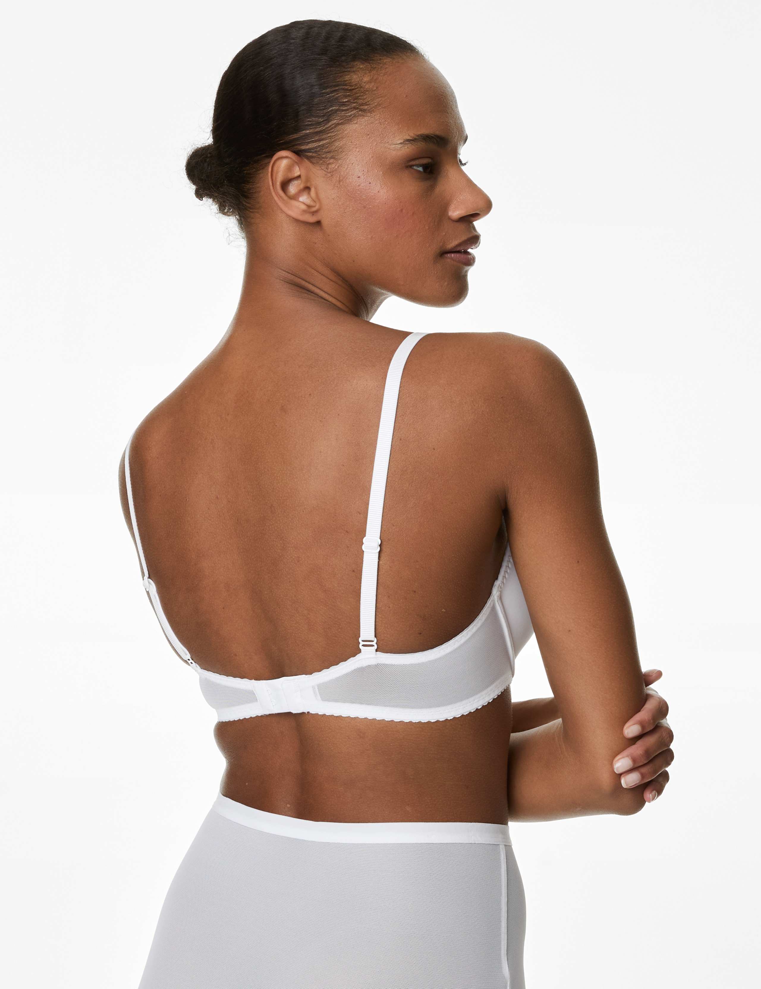 Lace Trim Wired Demi Cup Bra Set A-E 4 of 6