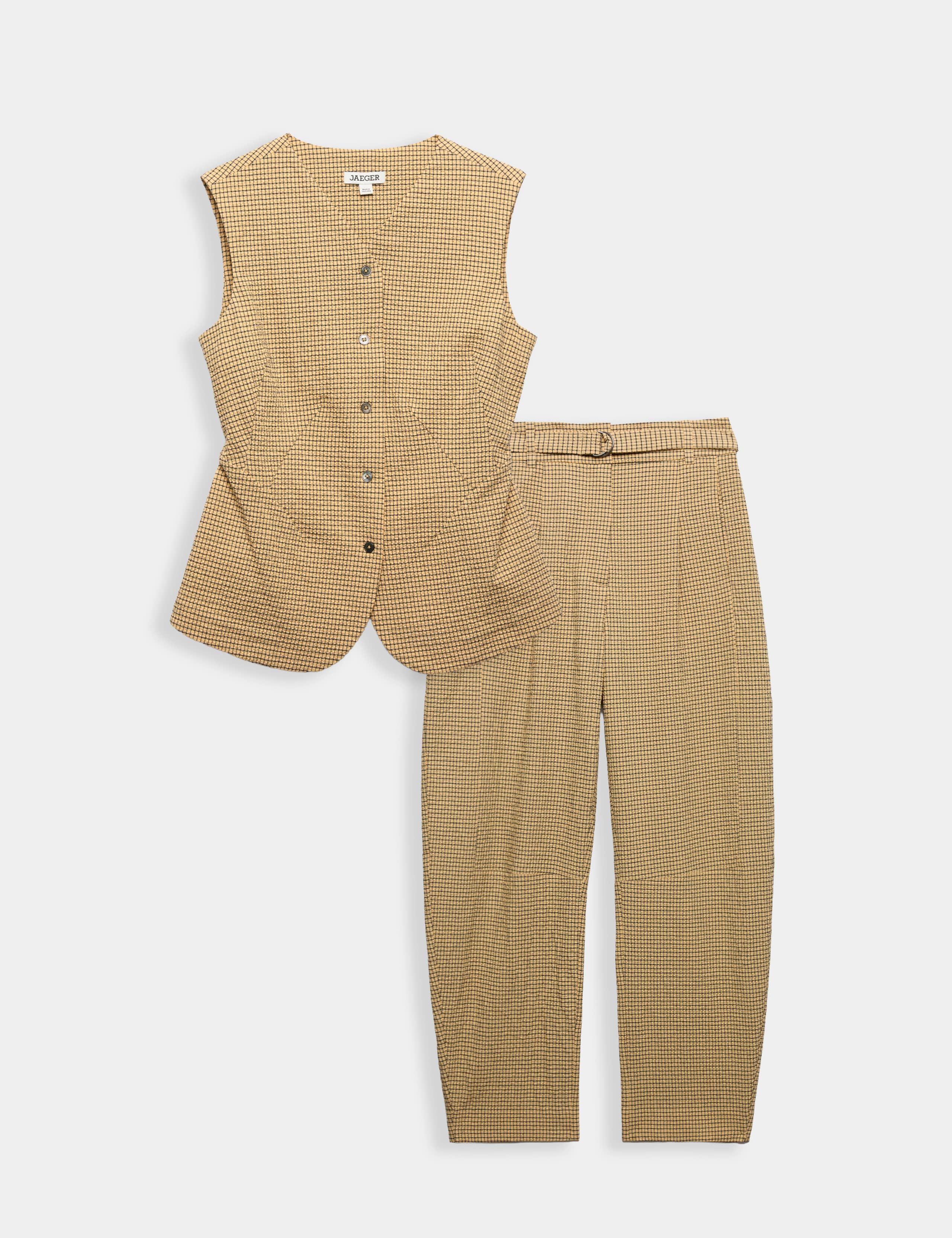Cotton Rich Checked Seersucker Waistcoat & Trousers Set 1 of 6