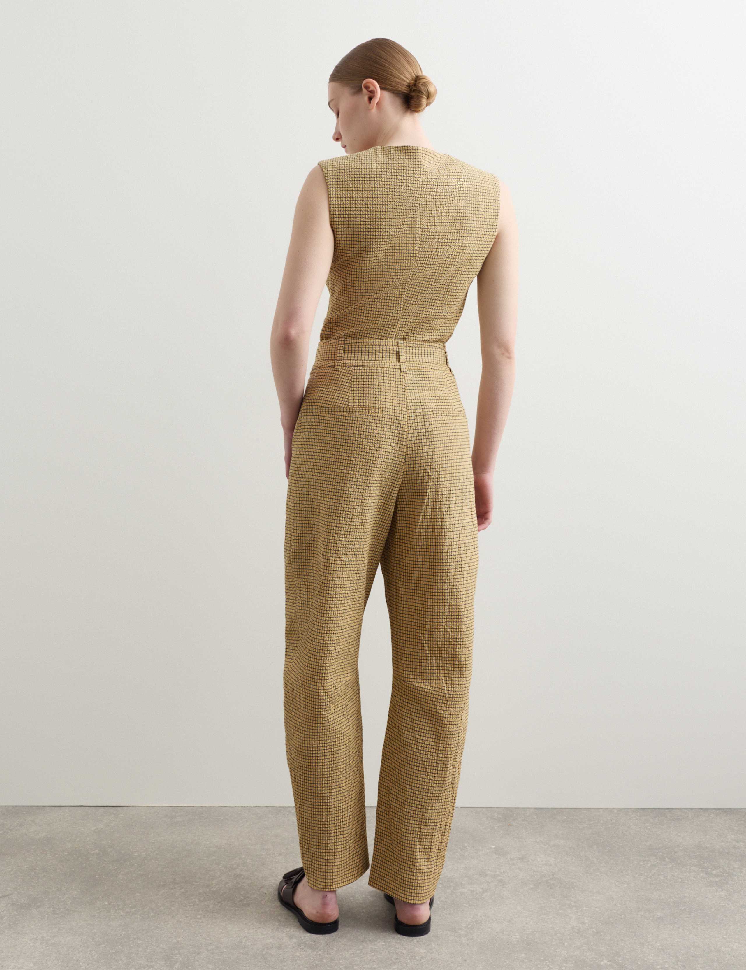 Cotton Rich Checked Seersucker Waistcoat & Trousers Set 6 of 6