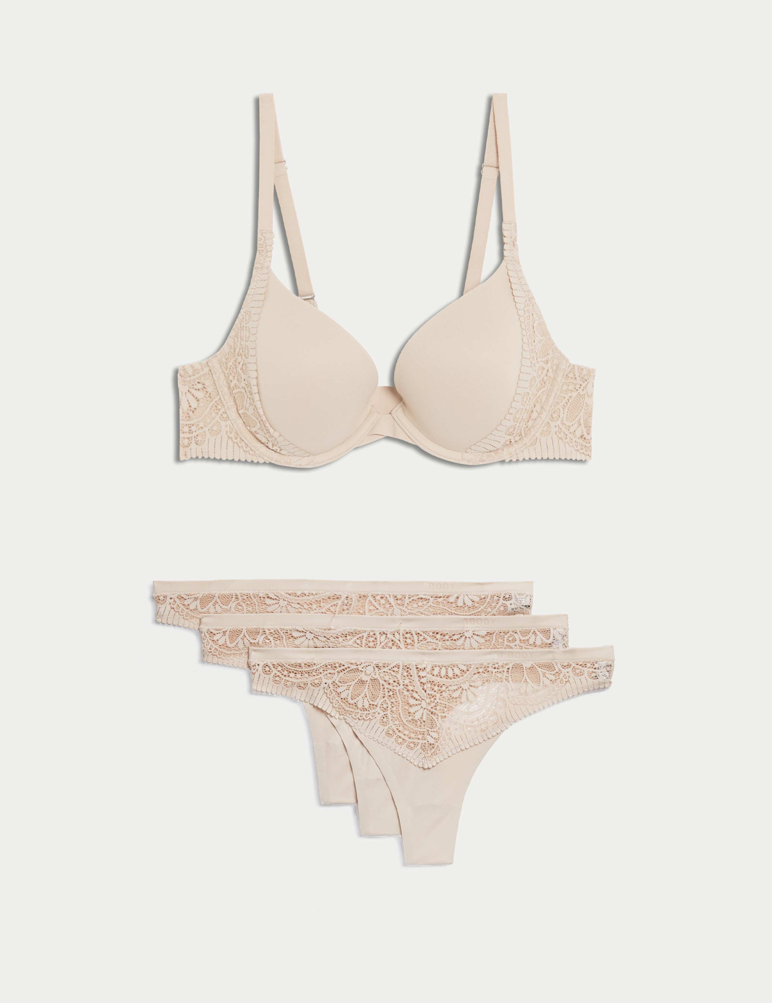 Body Soft™ Wired Plunge T-Shirt Bra Set A-E 1 of 6