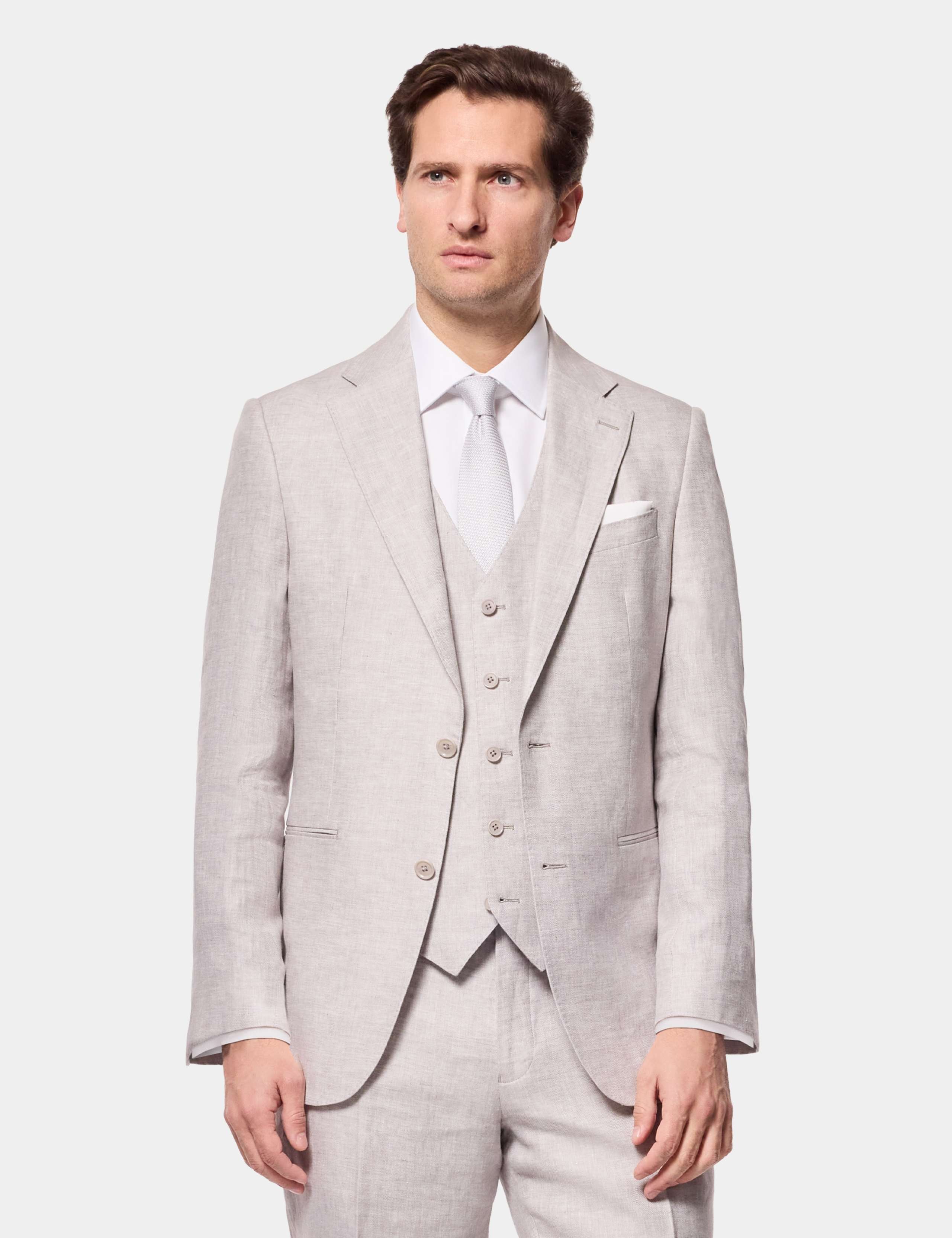 3 Piece Tailored Fit Pure Linen Suit