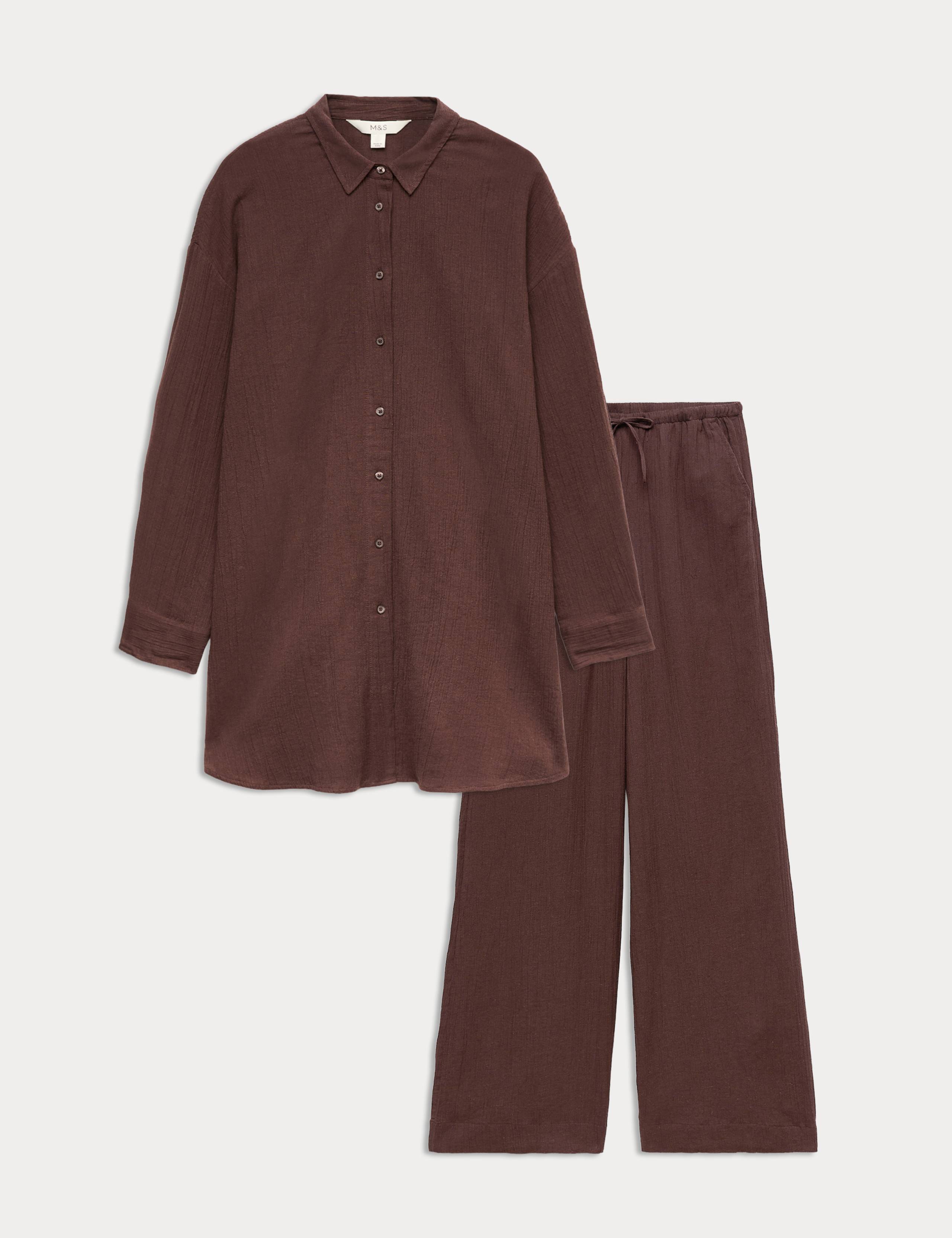 Crinkle Shirt & Trouser Set 1 of 6