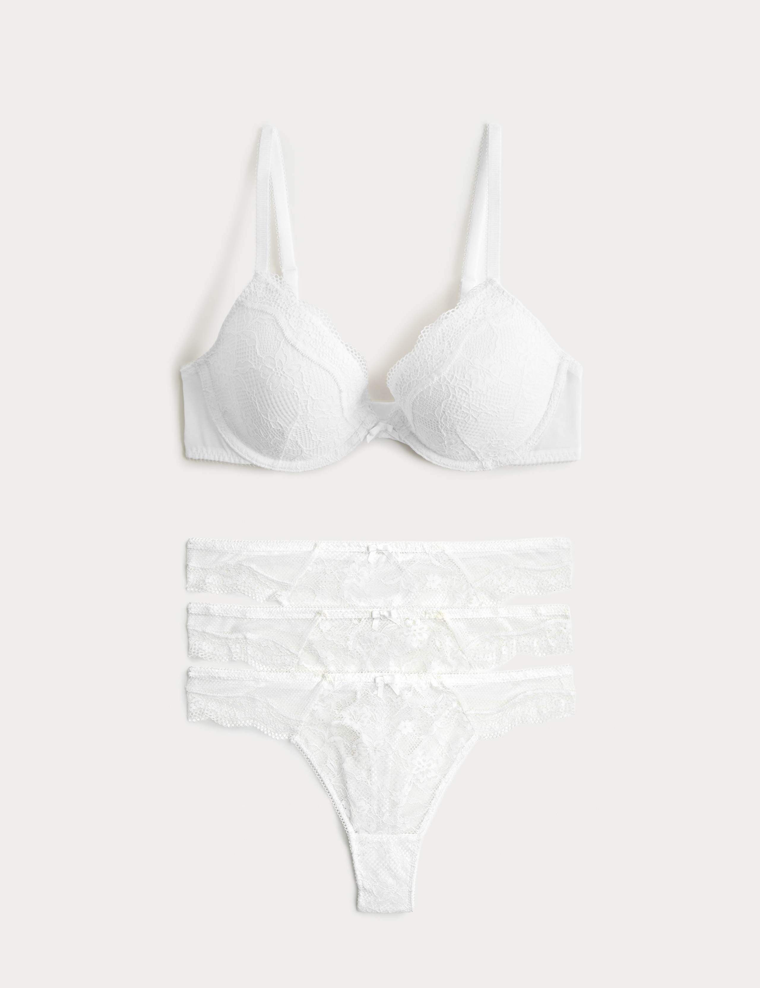 Jasmine Lace Wired Plunge Bra Set A-E 1 of 6