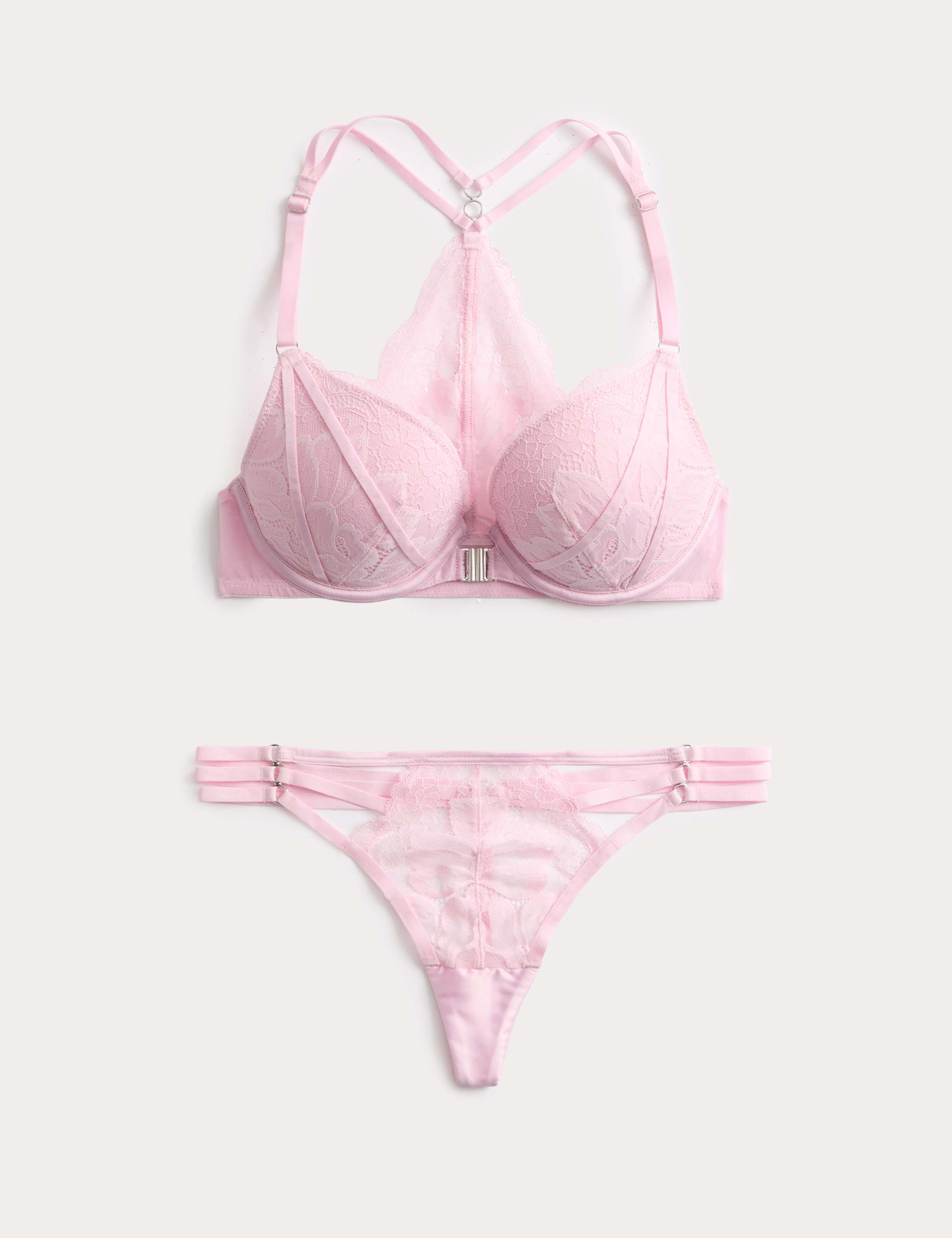 Lindy Lace Wired Push-Up Plunge Bra Set A-E 1 of 6