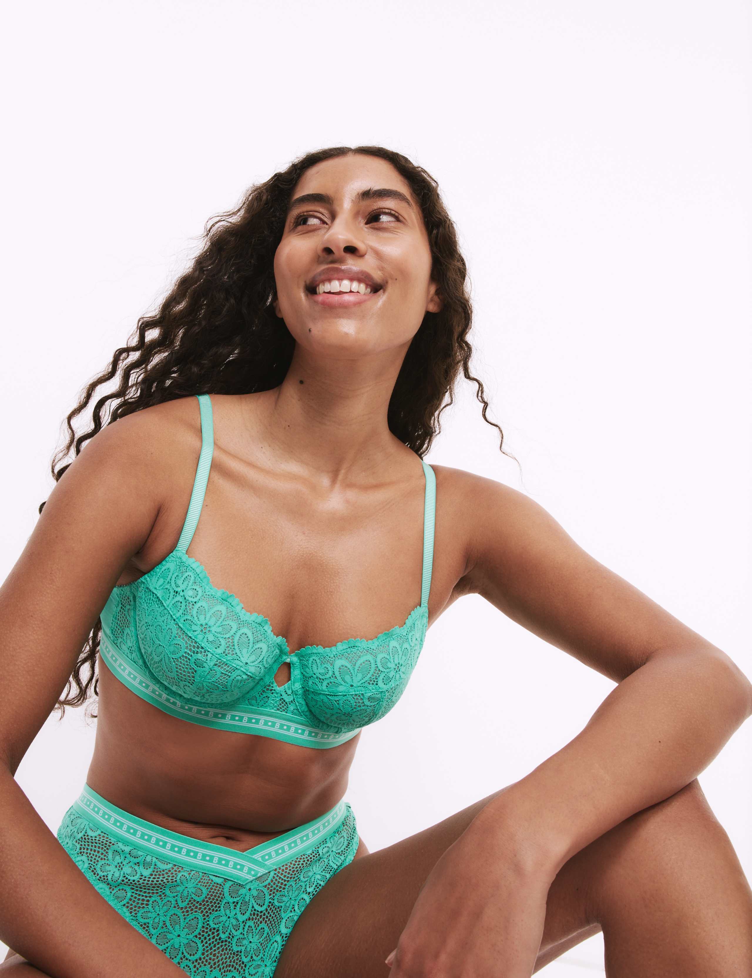 Cleo Lace Wired Balcony Bra Set A-E