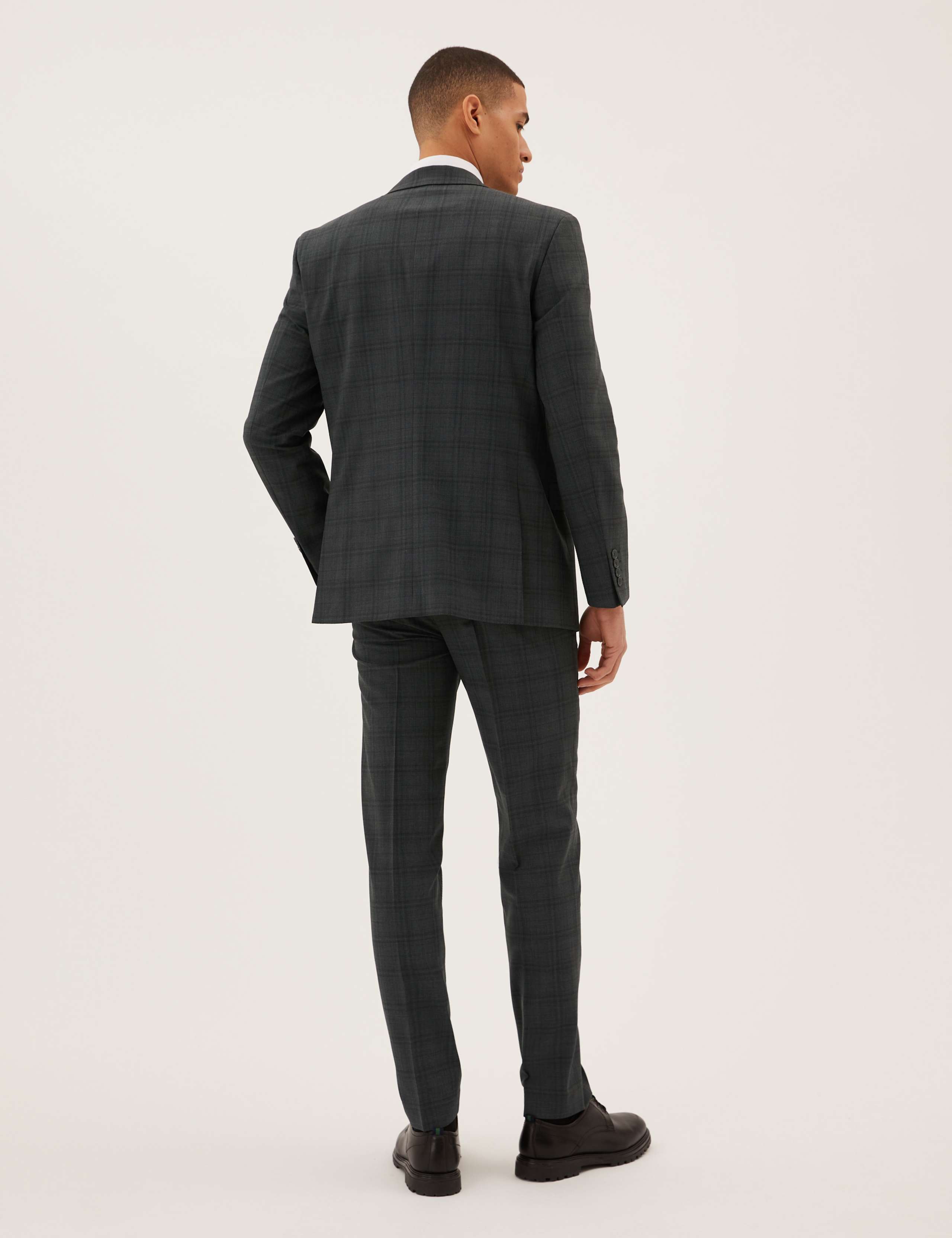 Tailored Fit Wool Checked Suit 2 of 8