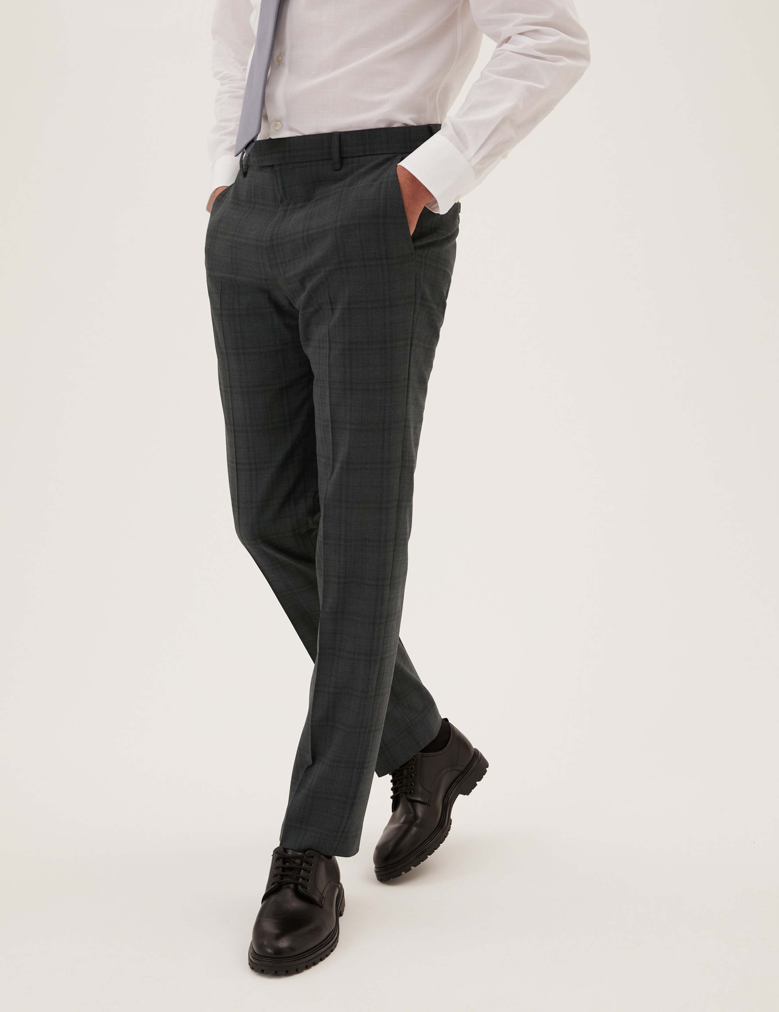 Tailored Fit Wool Checked Suit 7 of 8
