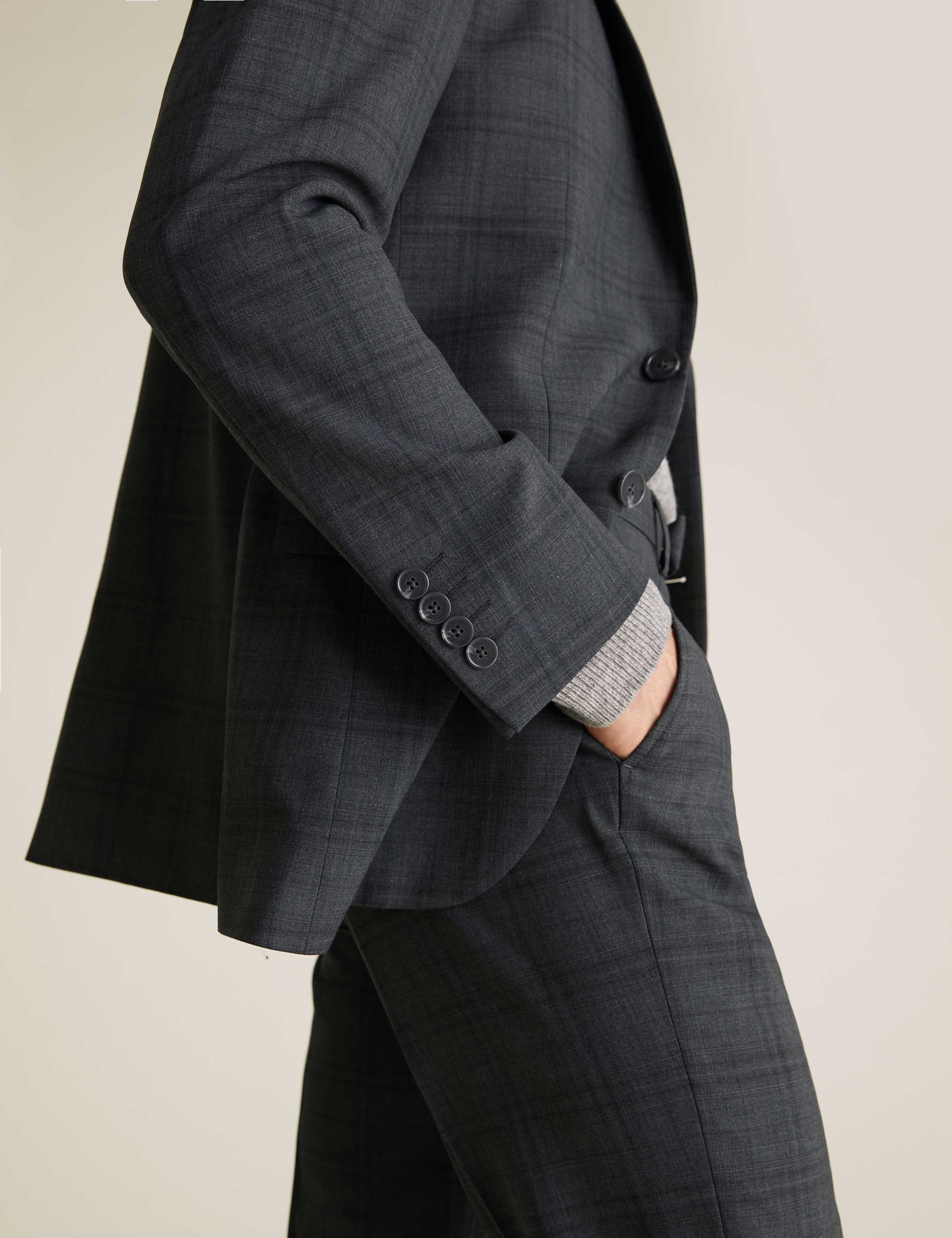 Tailored Fit Wool Checked Suit 6 of 8