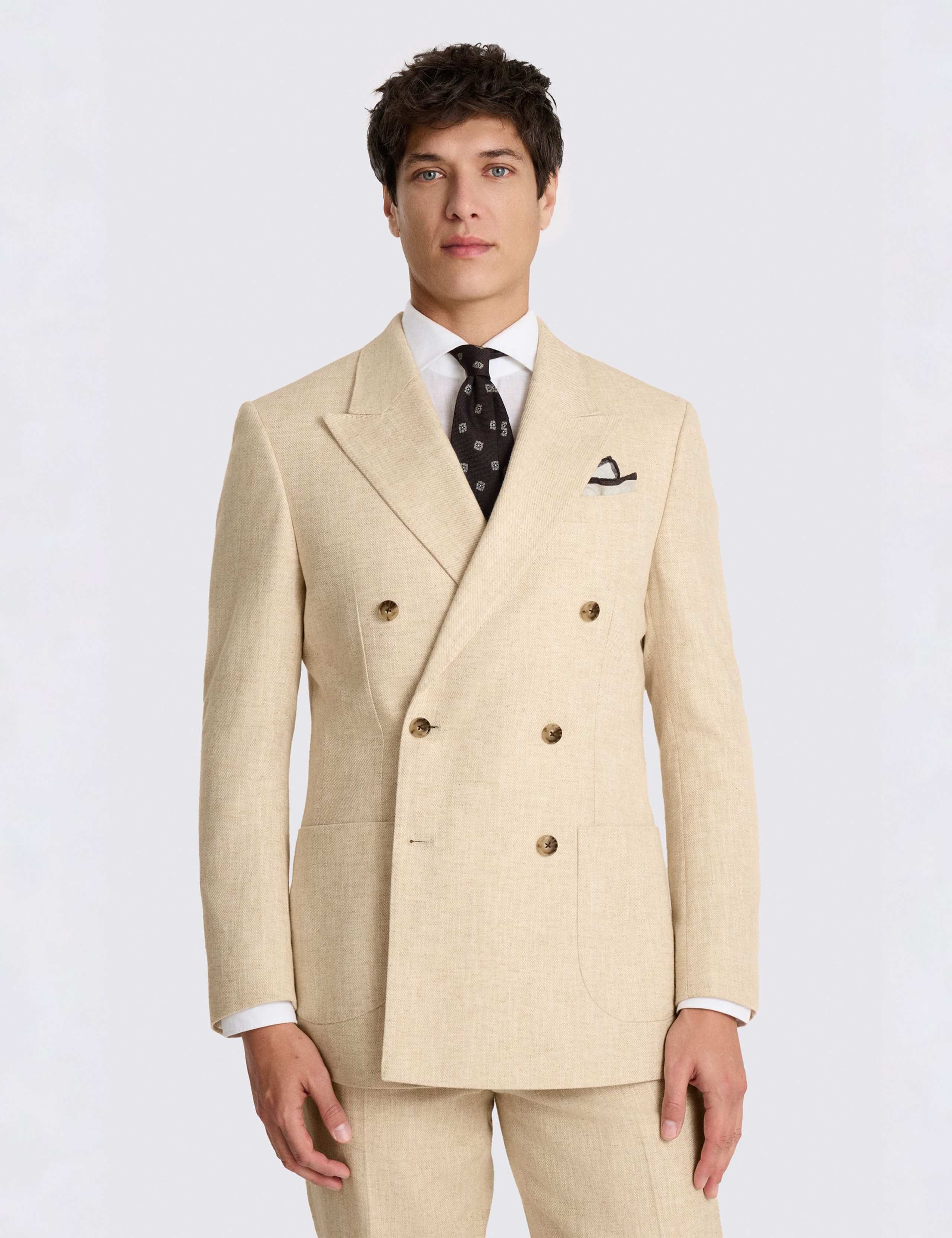 Relaxed Fit Linen Cotton Twill Suit