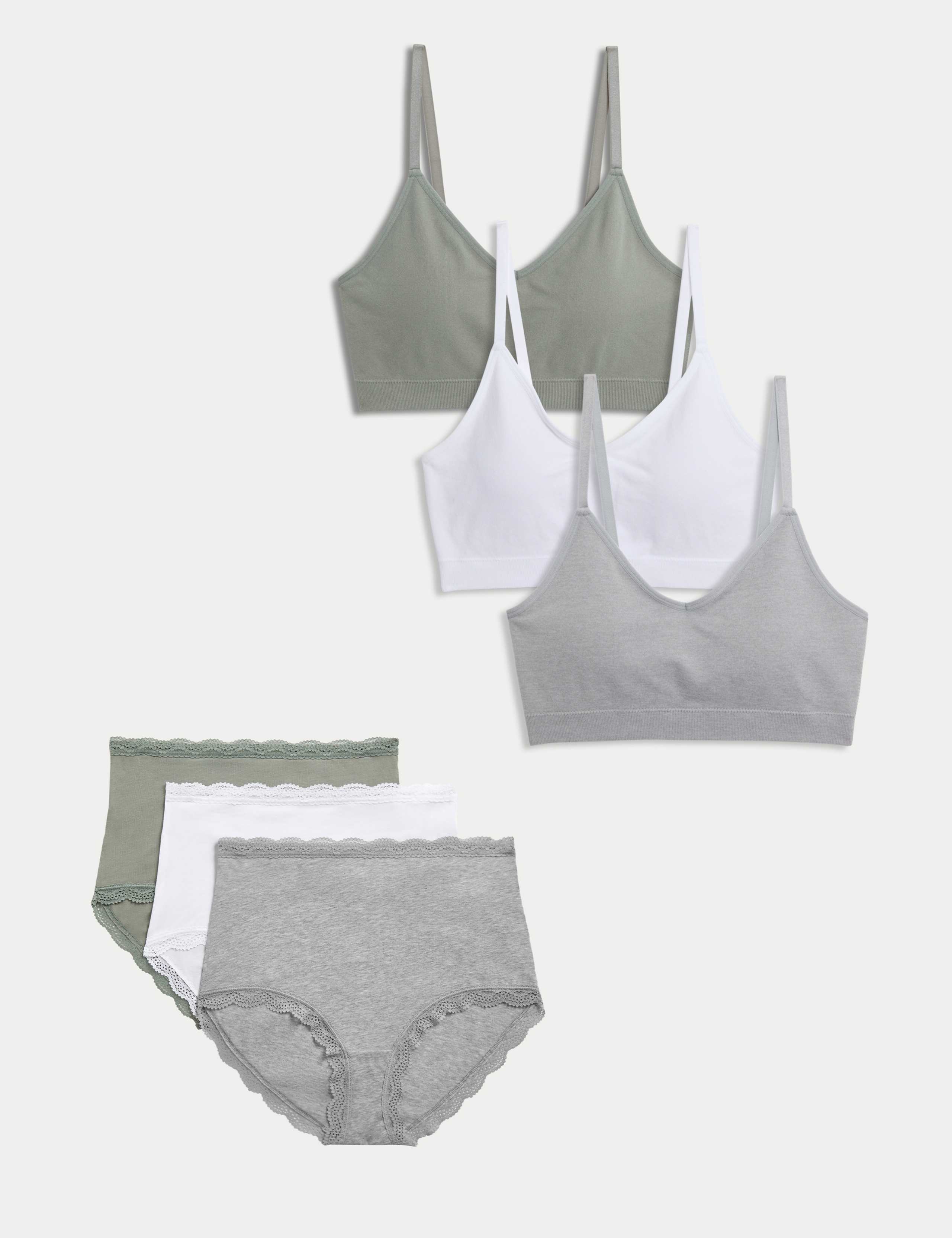 3pk Seamless Non Wired Bralettes Set 1 of 6