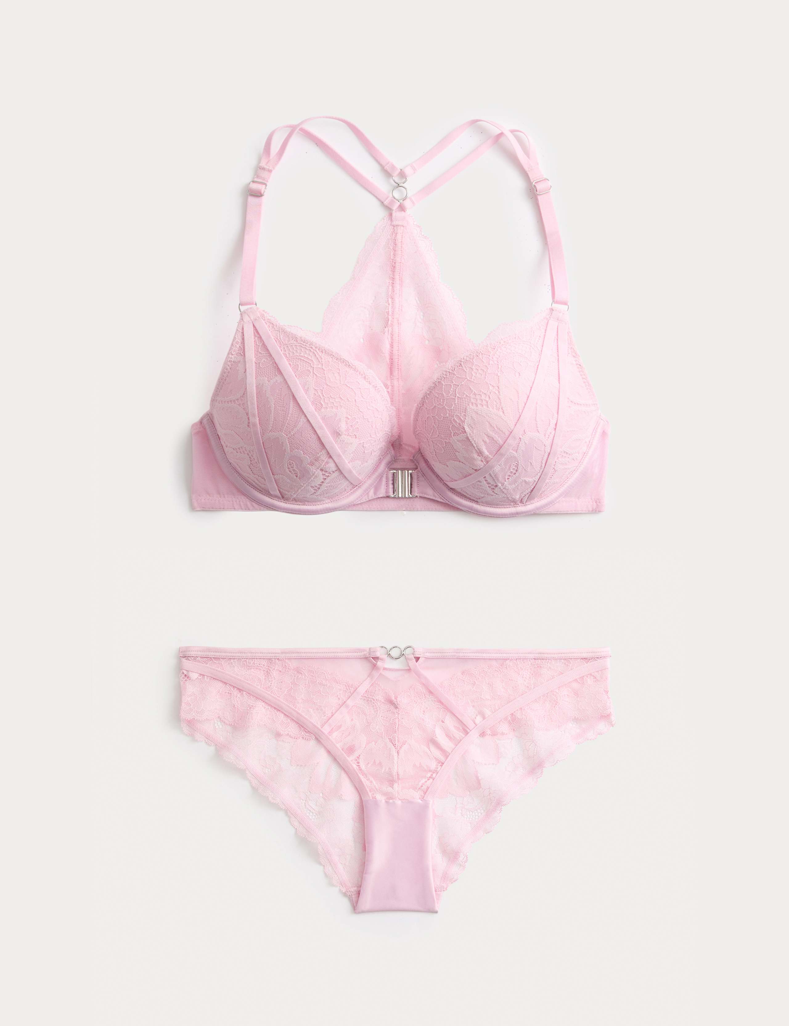 Lindy Lace Wired Push-Up Plunge Bra Set A-E 1 of 6