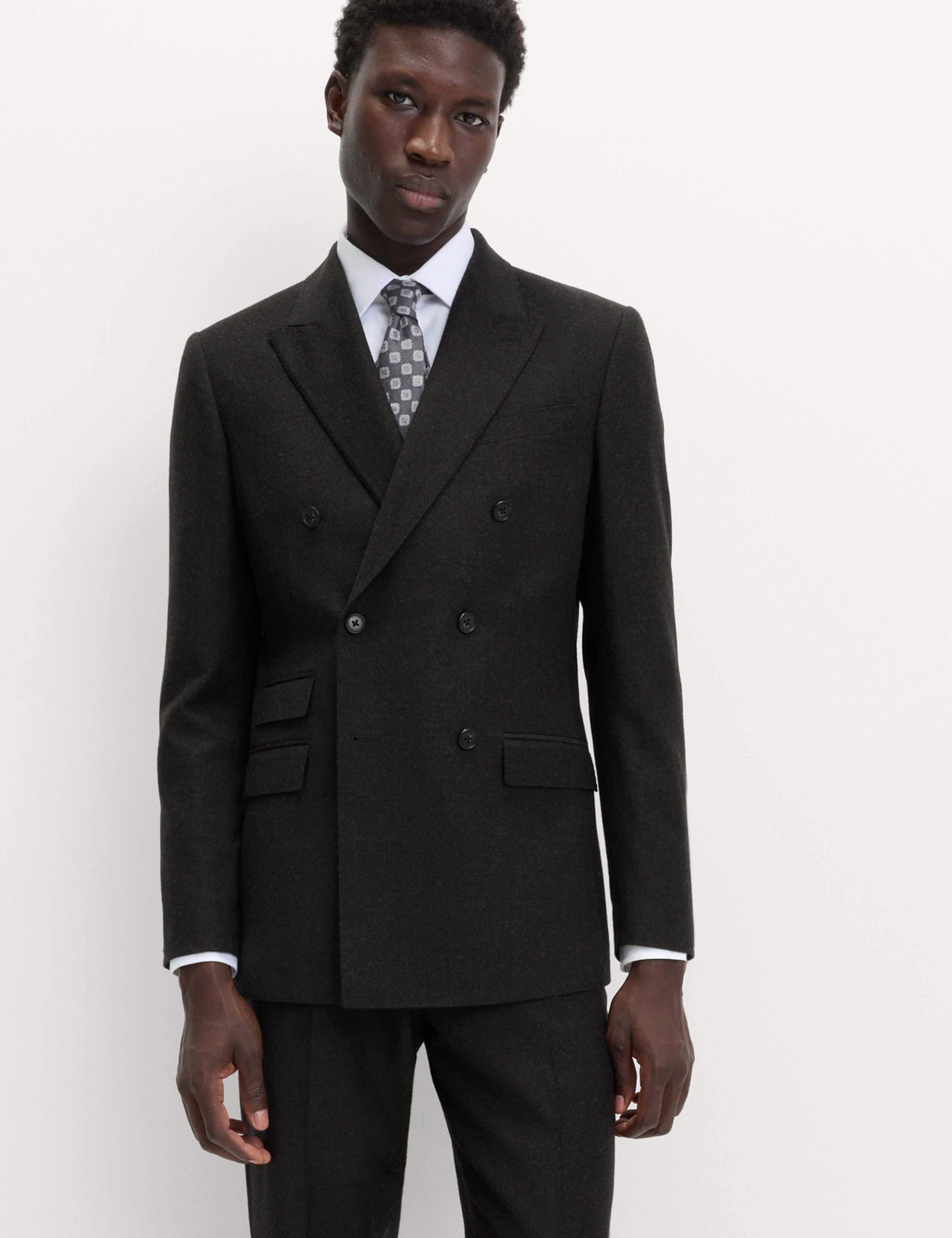 Regular Fit Pure Wool Flannel Suit
