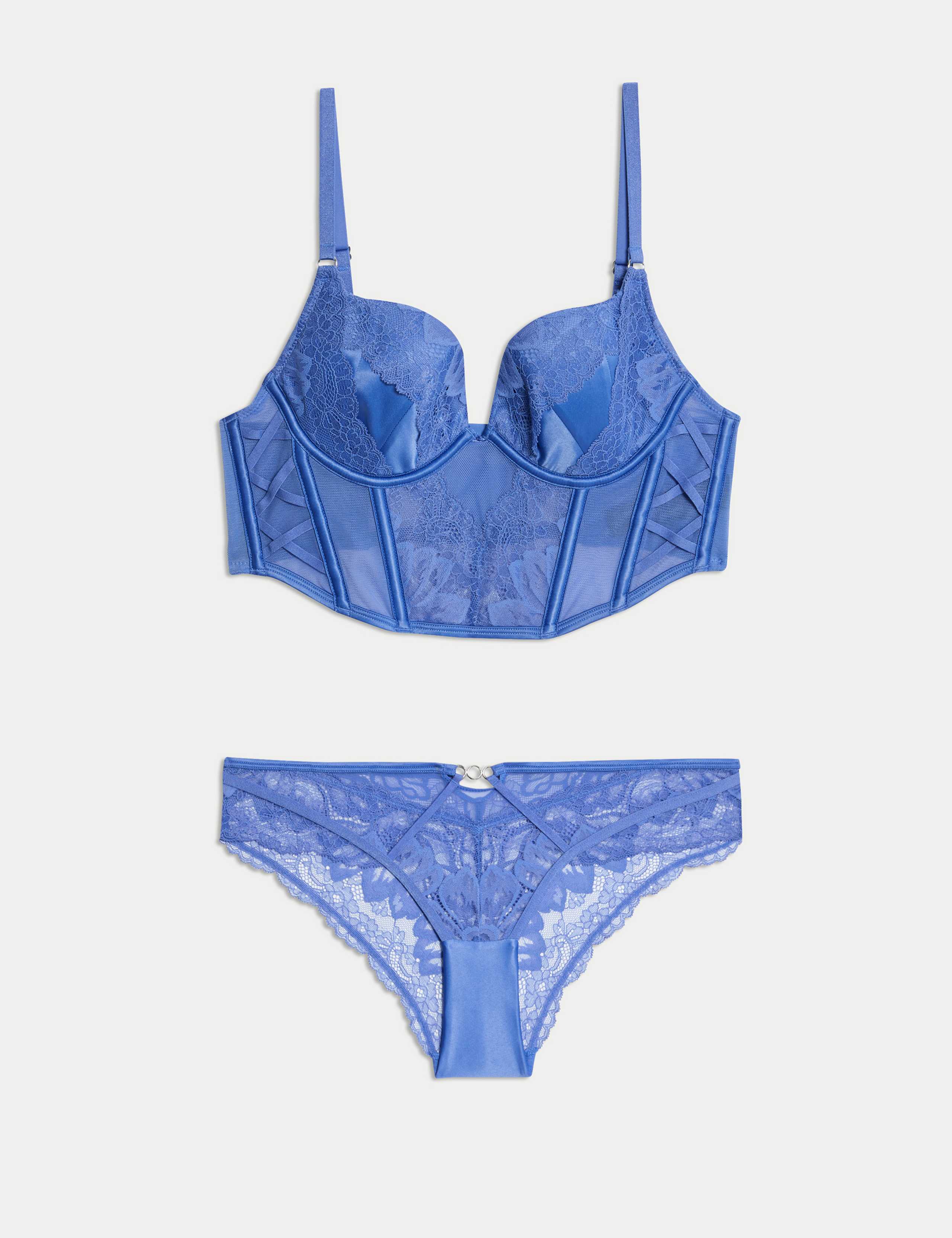 Lindy Lace Wired Sweetheart Balcony Bra Set A-E 1 of 6