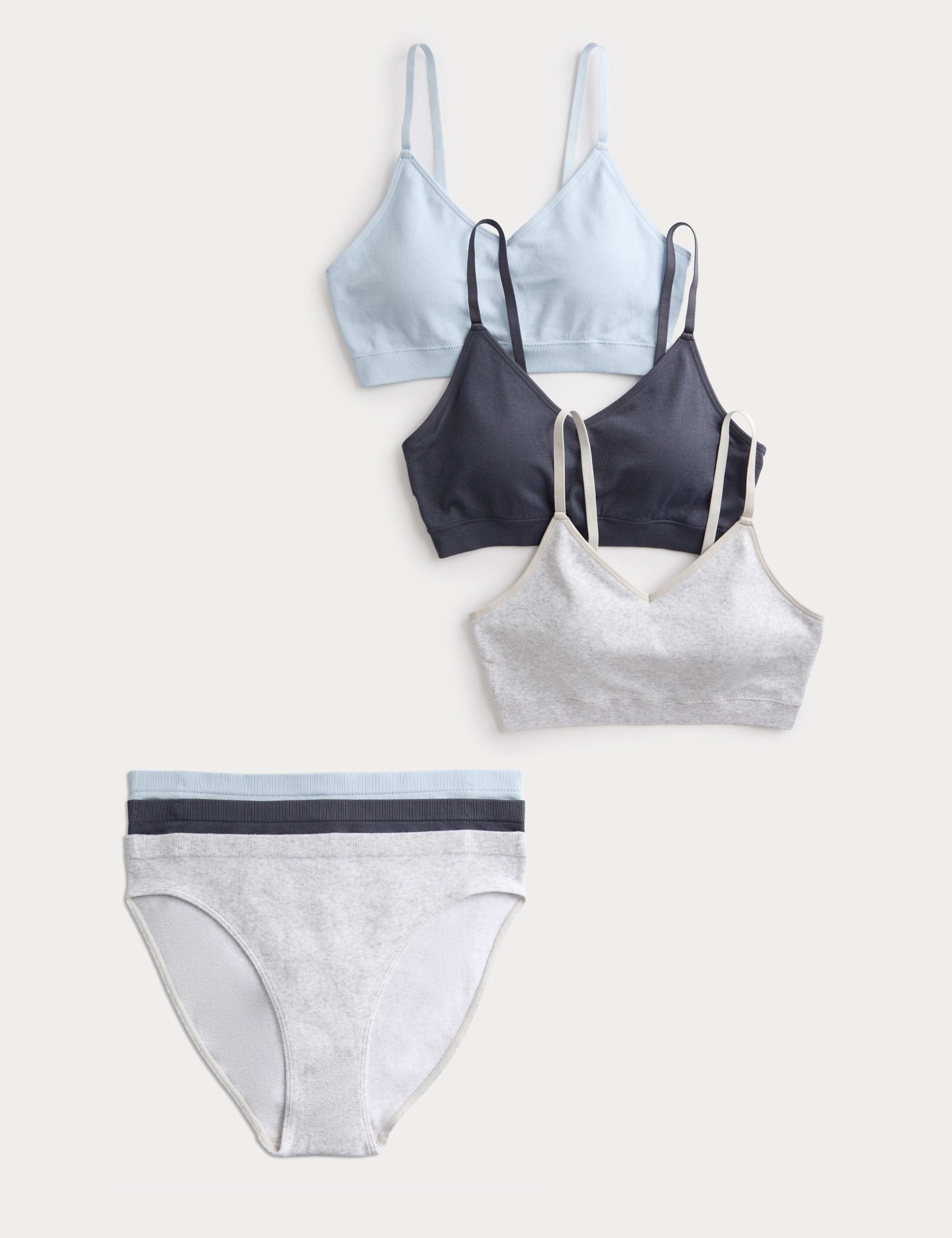 3pk Seamless Non Wired Bralettes Set 1 of 6