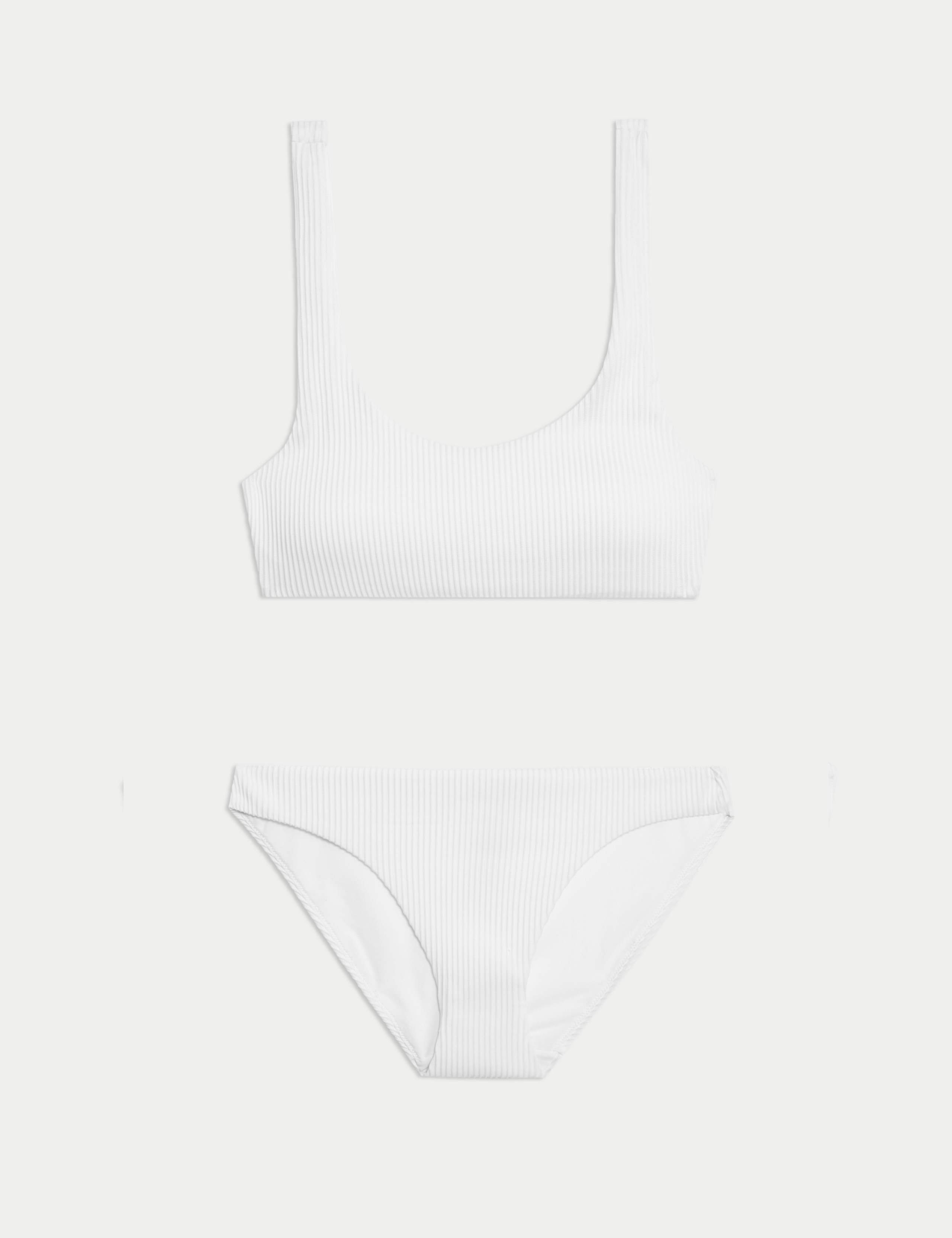 Ribbed Padded Scoop Neck Bikini Set 1 of 6