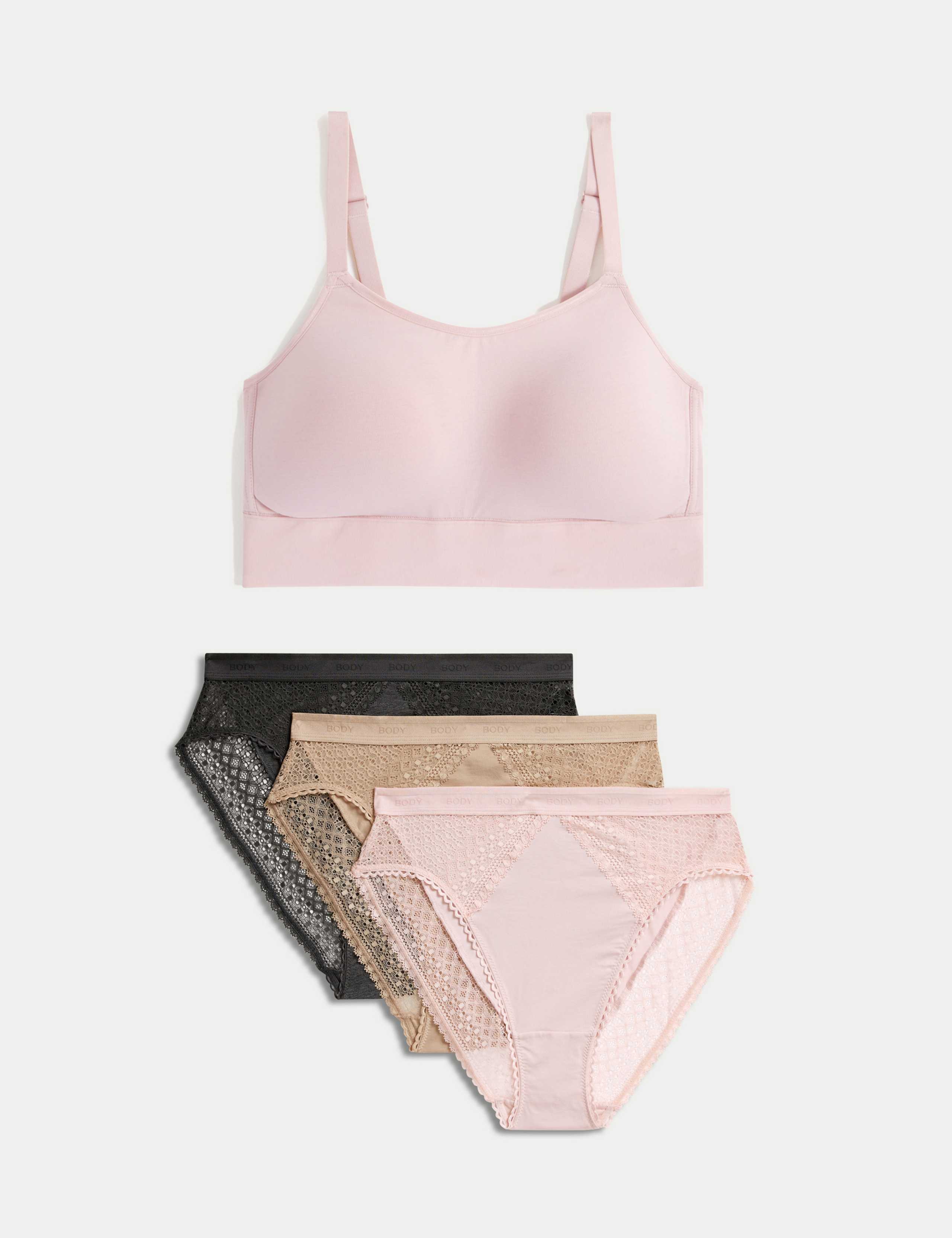 Cotton Non-Wired Post Surgery Cami Bra Set A-H 1 of 6