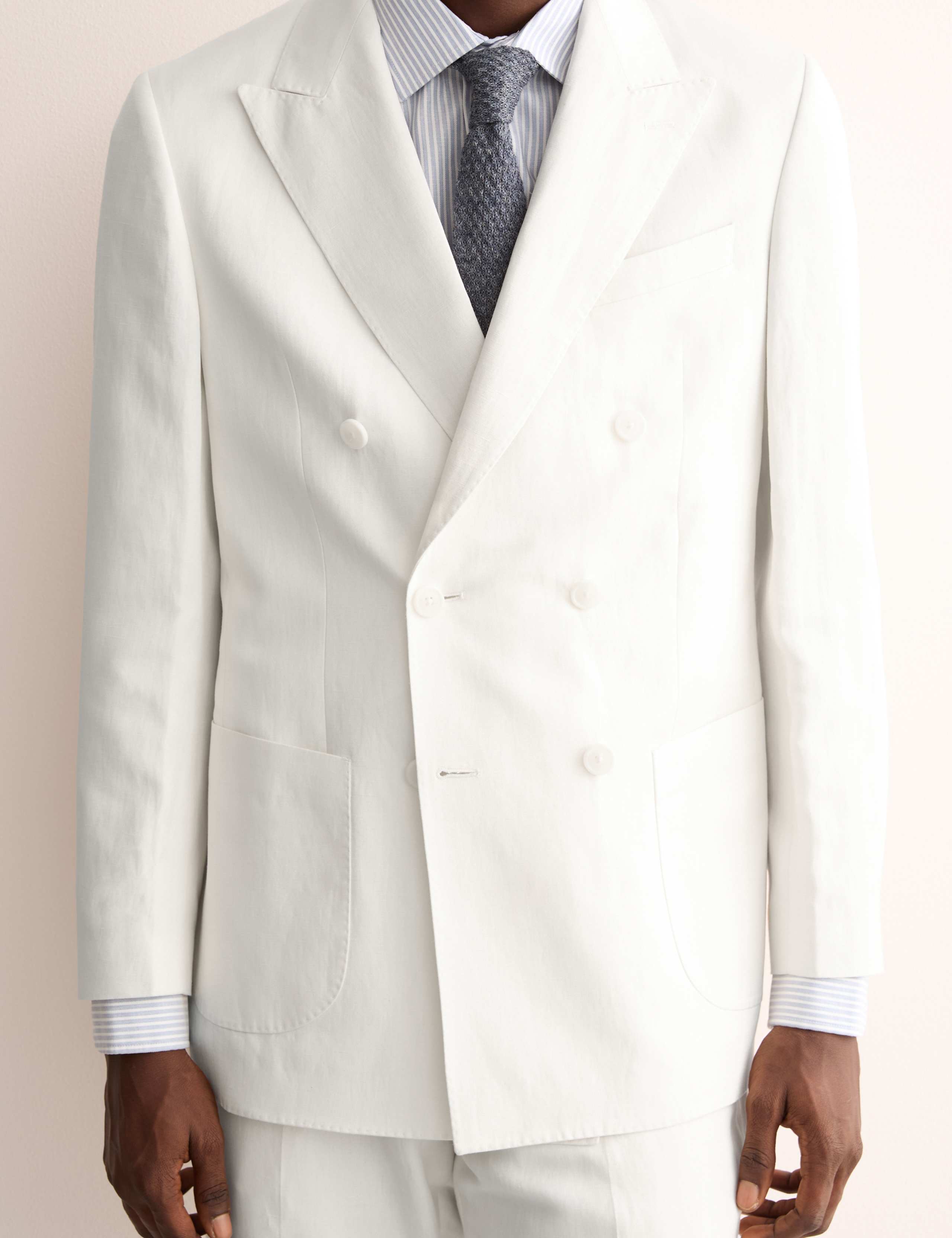 Tailored Fit Silk & Linen Blend Double Breasted Suit 5 of 6