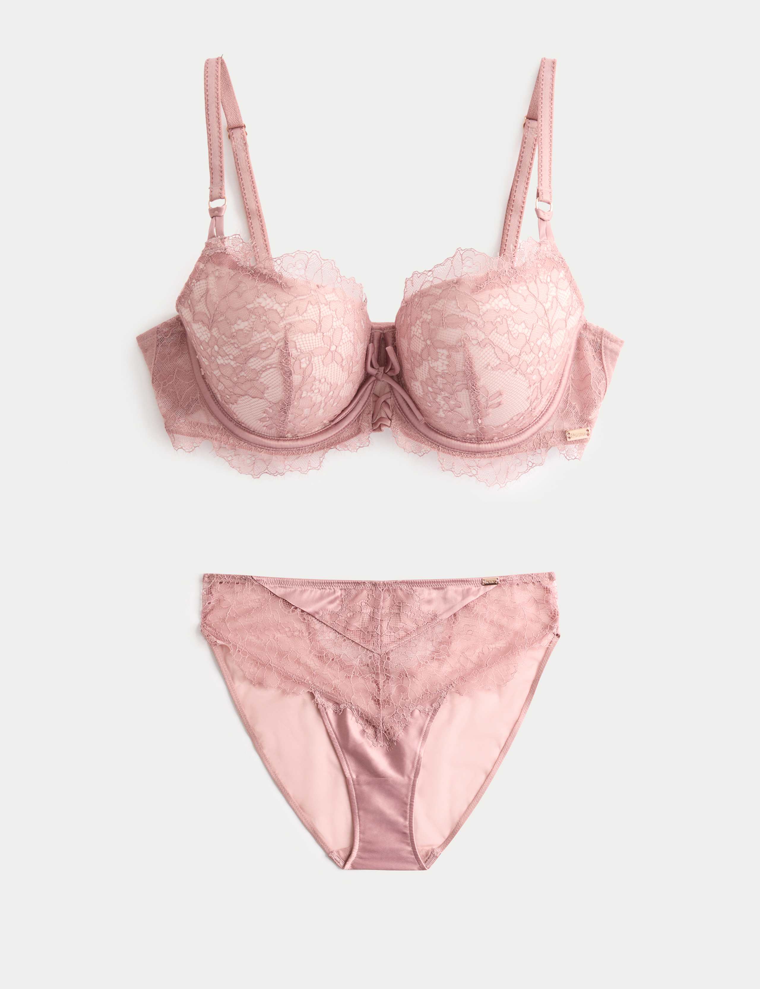 Forget Me Not Lace Wired Balcony Bra Set A-E 1 of 6