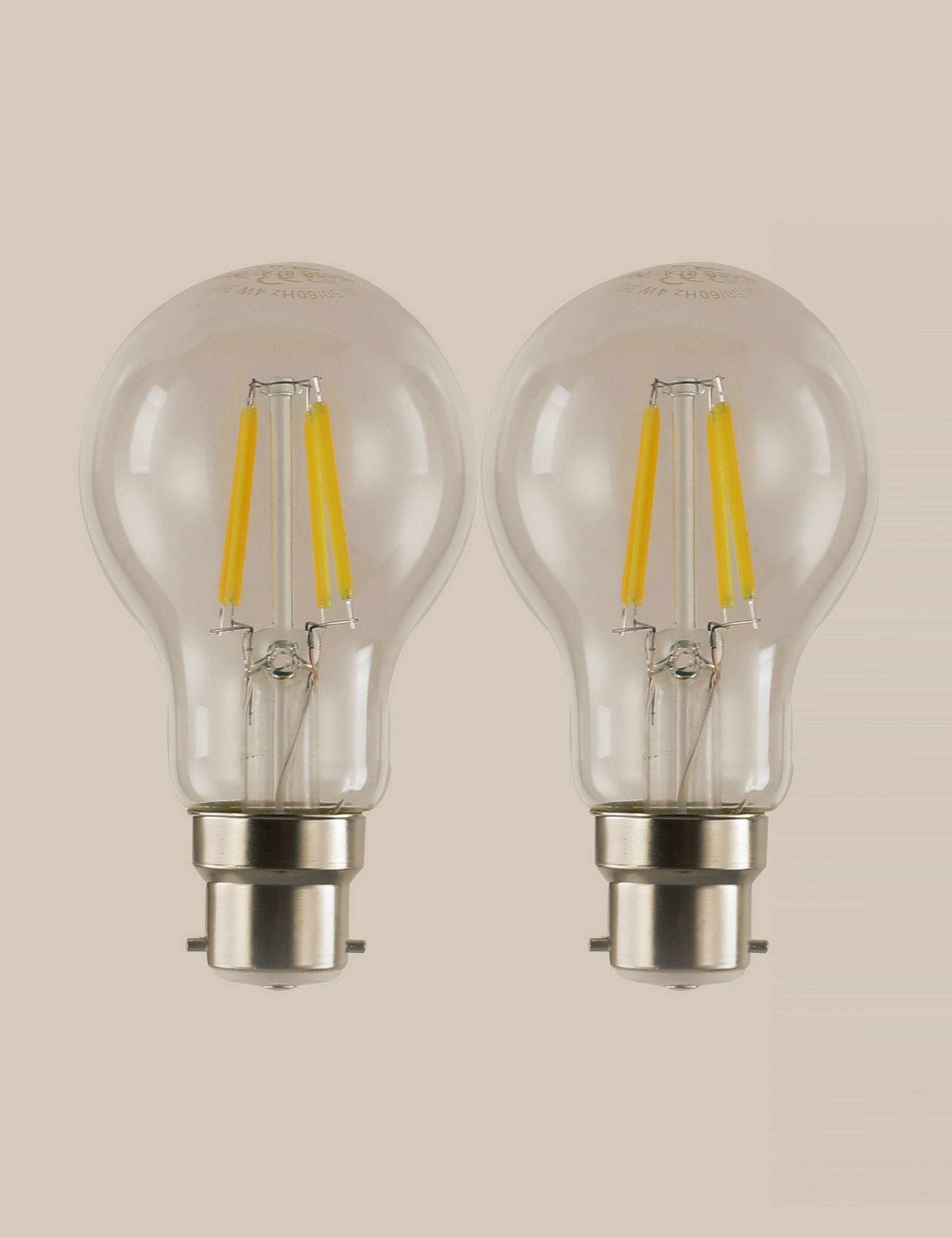 2 Pack 4W B22 GLS LED Light Bulbs