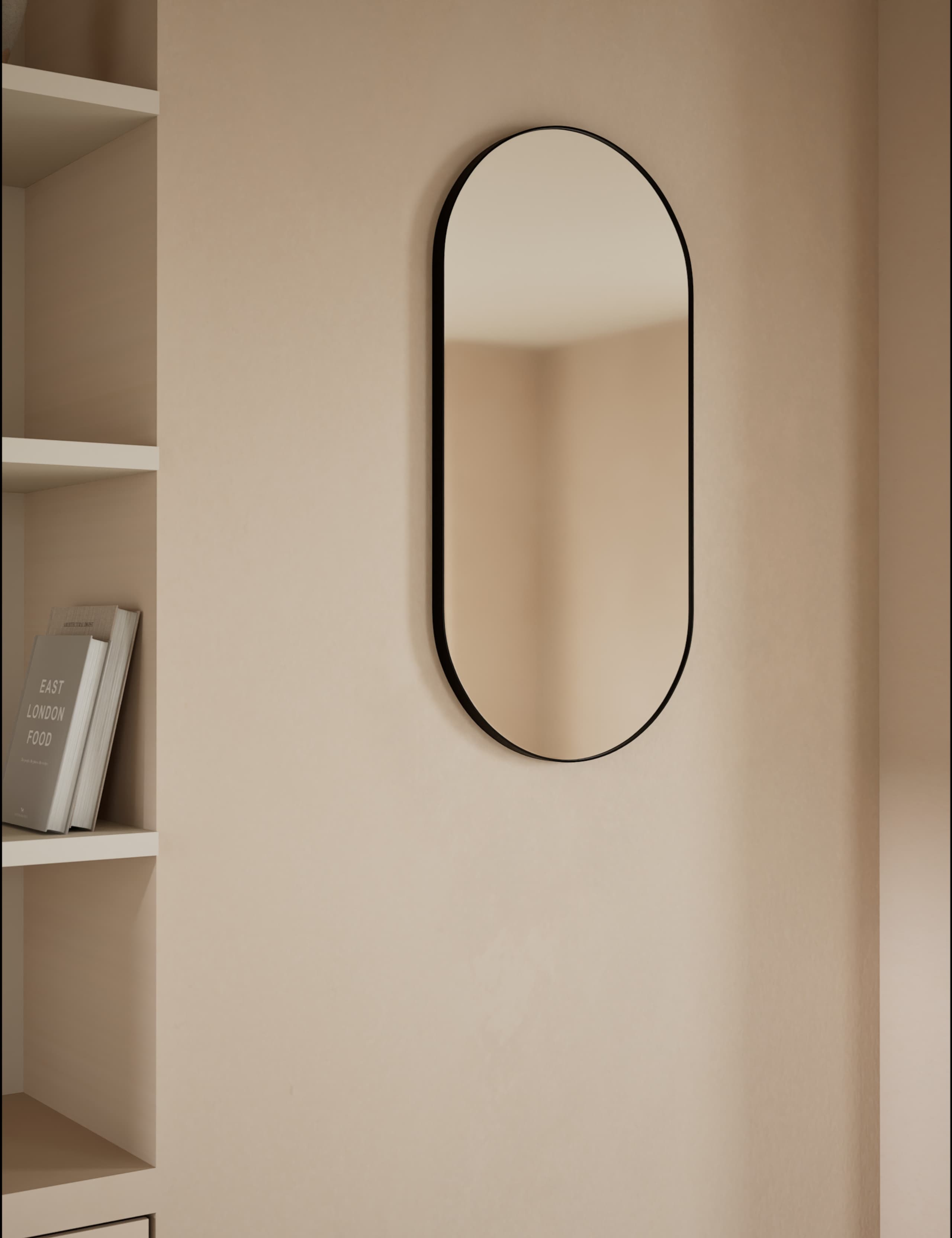 Milan Pill Shape Short Hanging Mirror 80 x 40