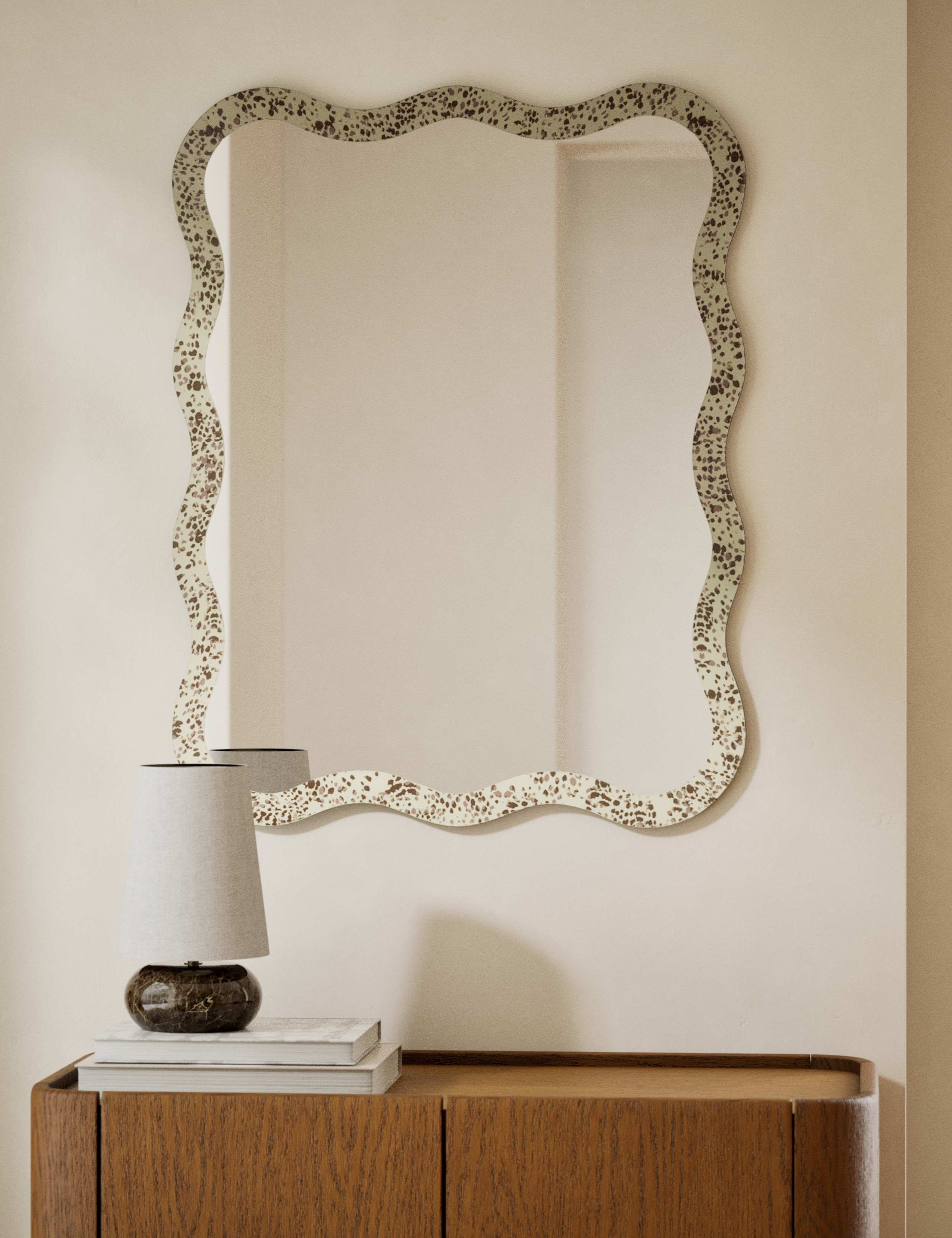 Dappled Effect Scalloped Wall Mirror