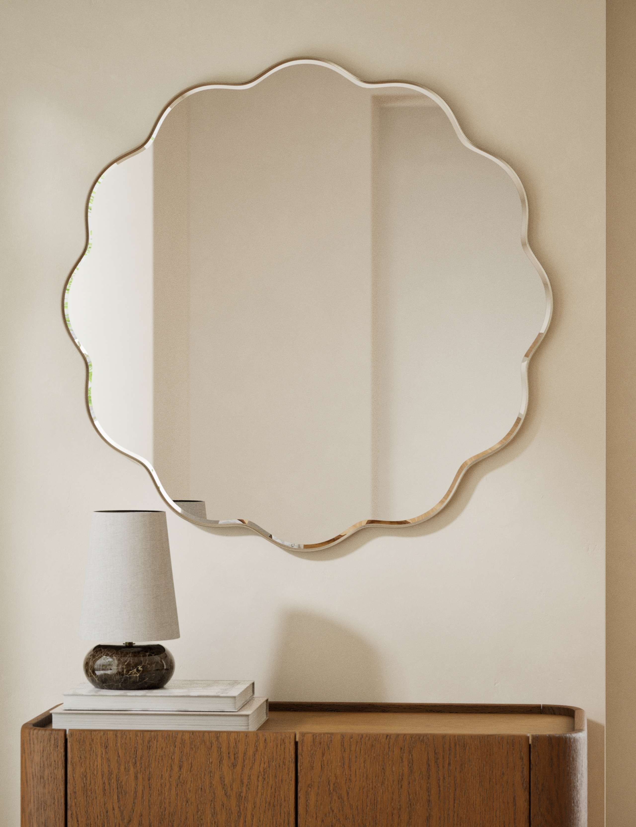 Metal Soft Wave Wall Mirror