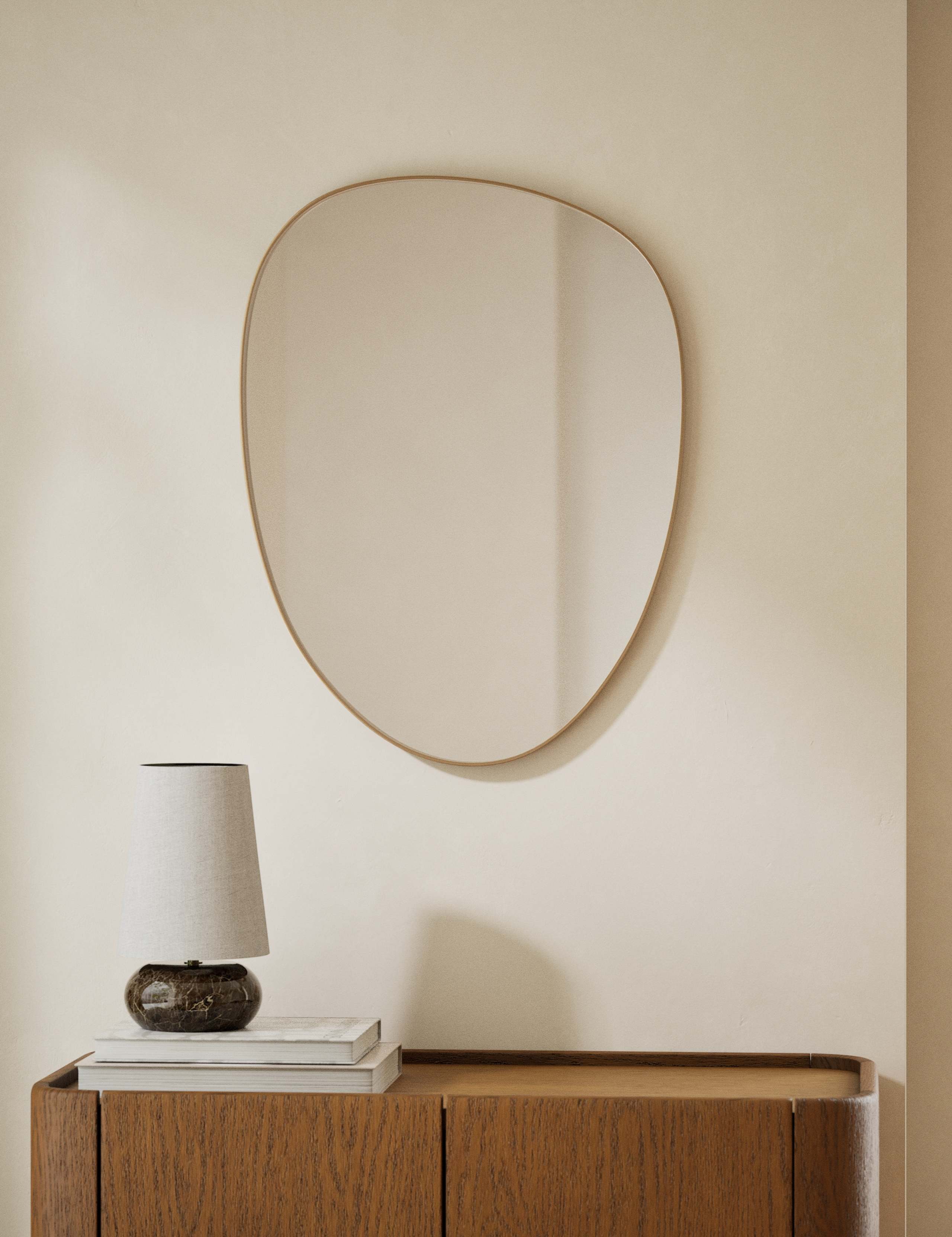Pebble Metal Curved Wall Mirror