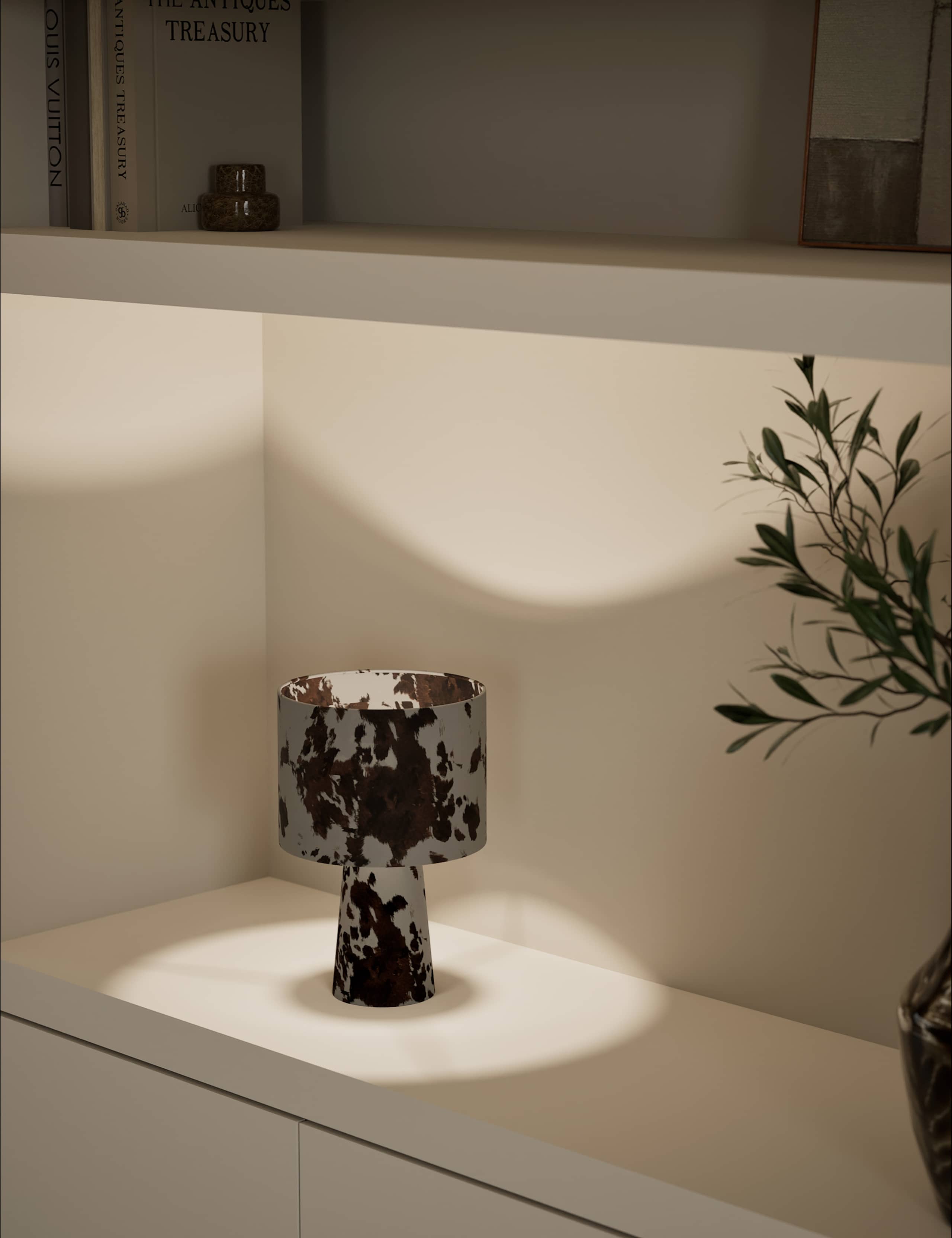 Fabric Cow Print Table Lamp