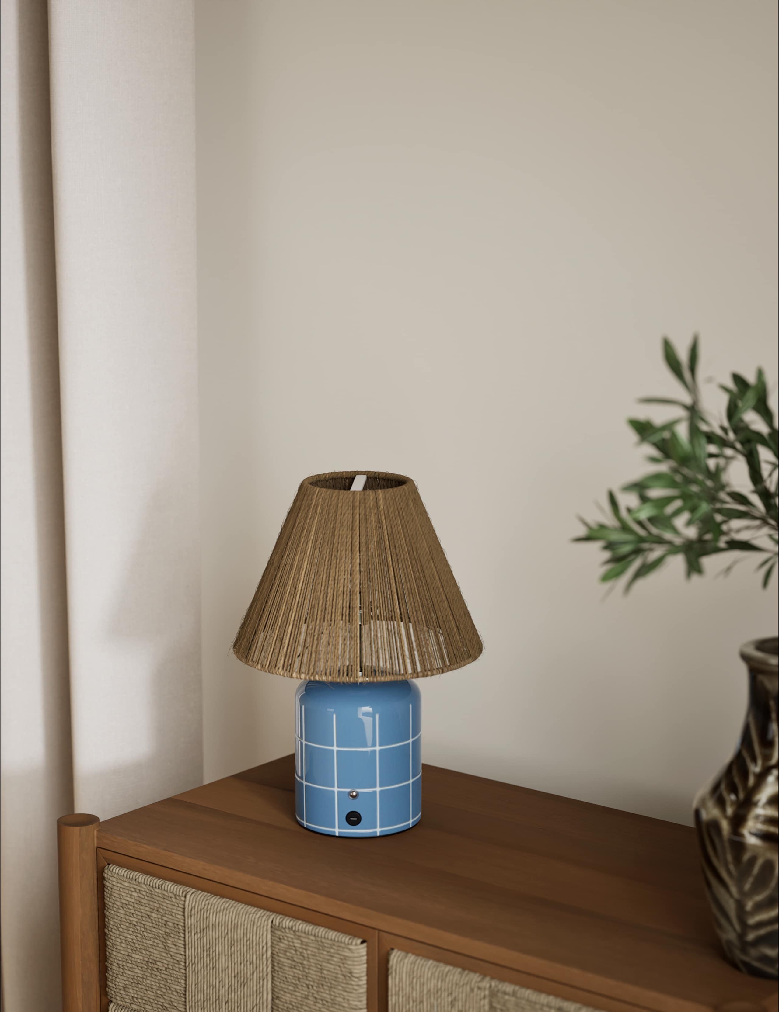 Rechargeable Ceramic Tile Table Lamp